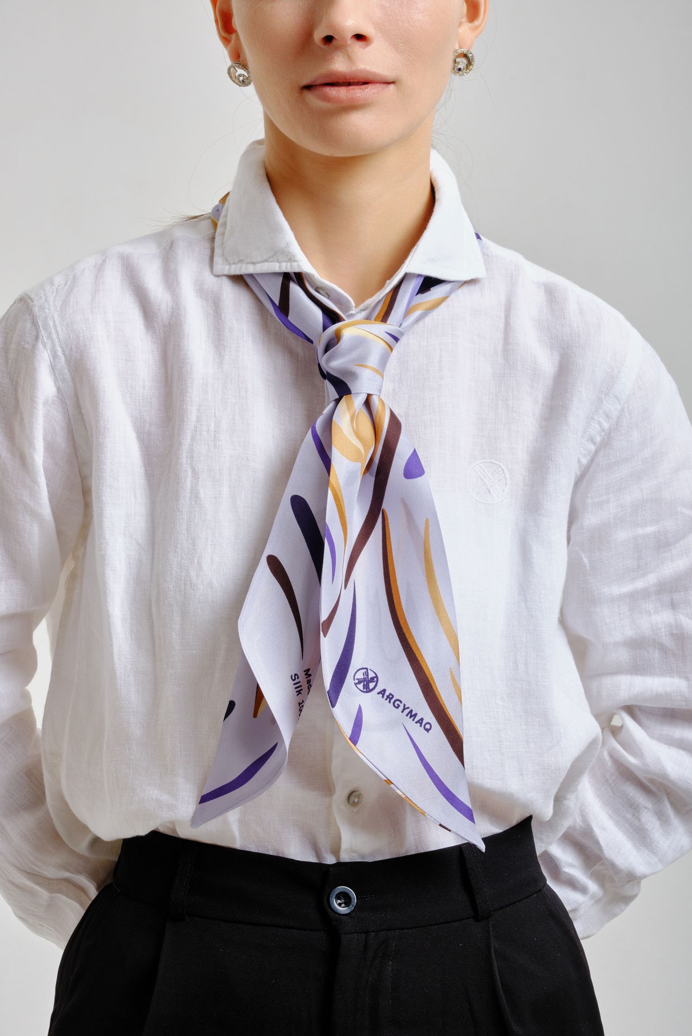 Женский фиолетовый платок 11х137 7