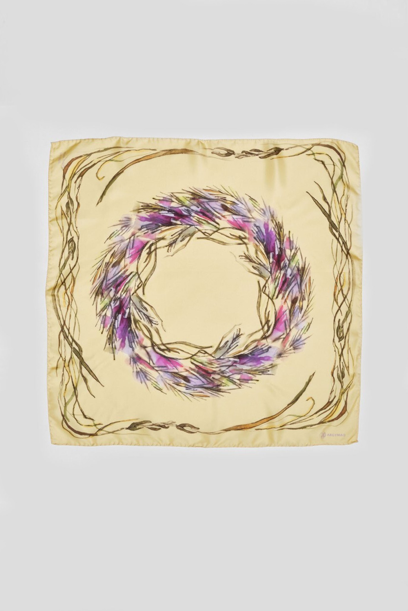 Женский желтый платок 140х140 1