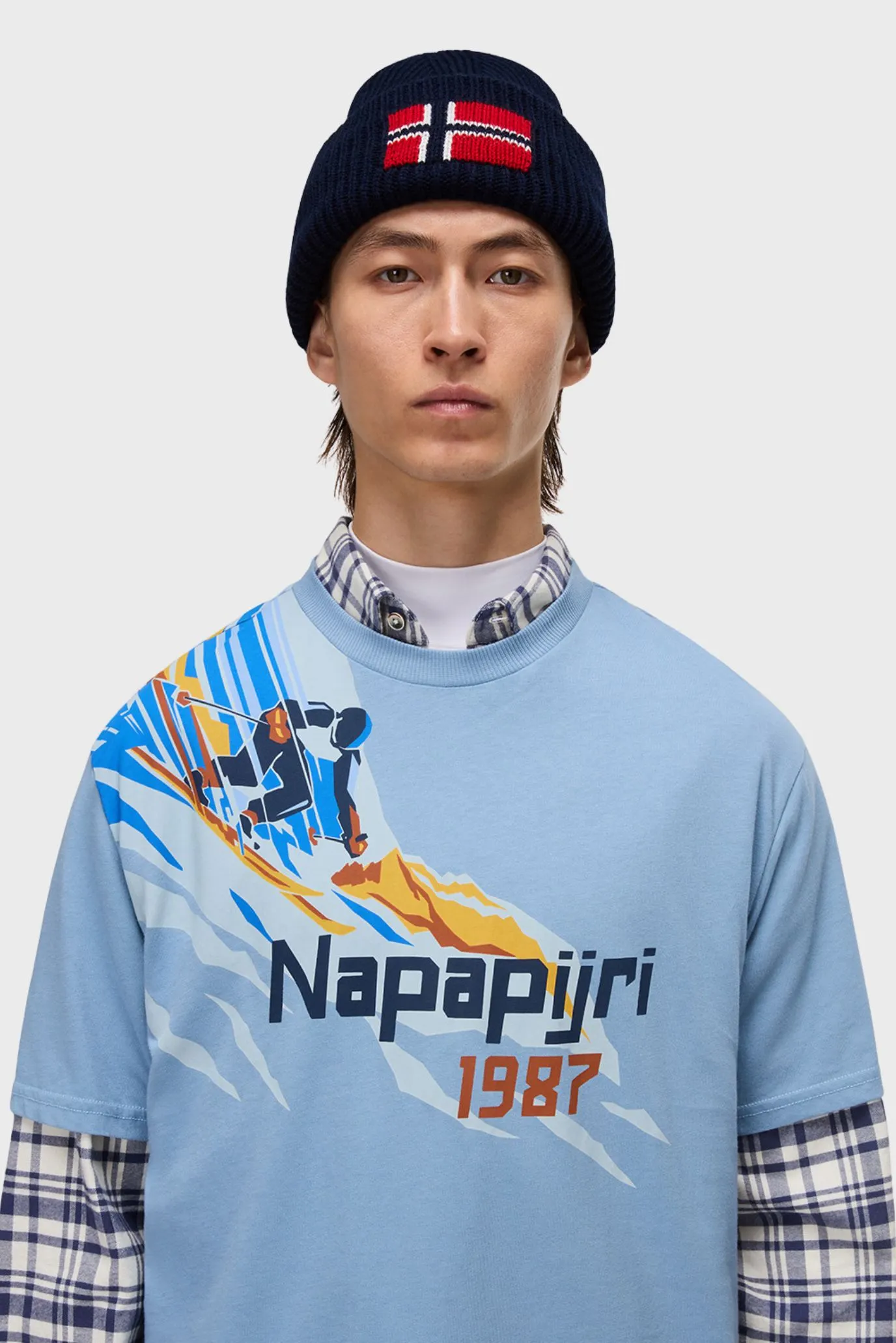 Мужская голубая хлопковая футболка 3