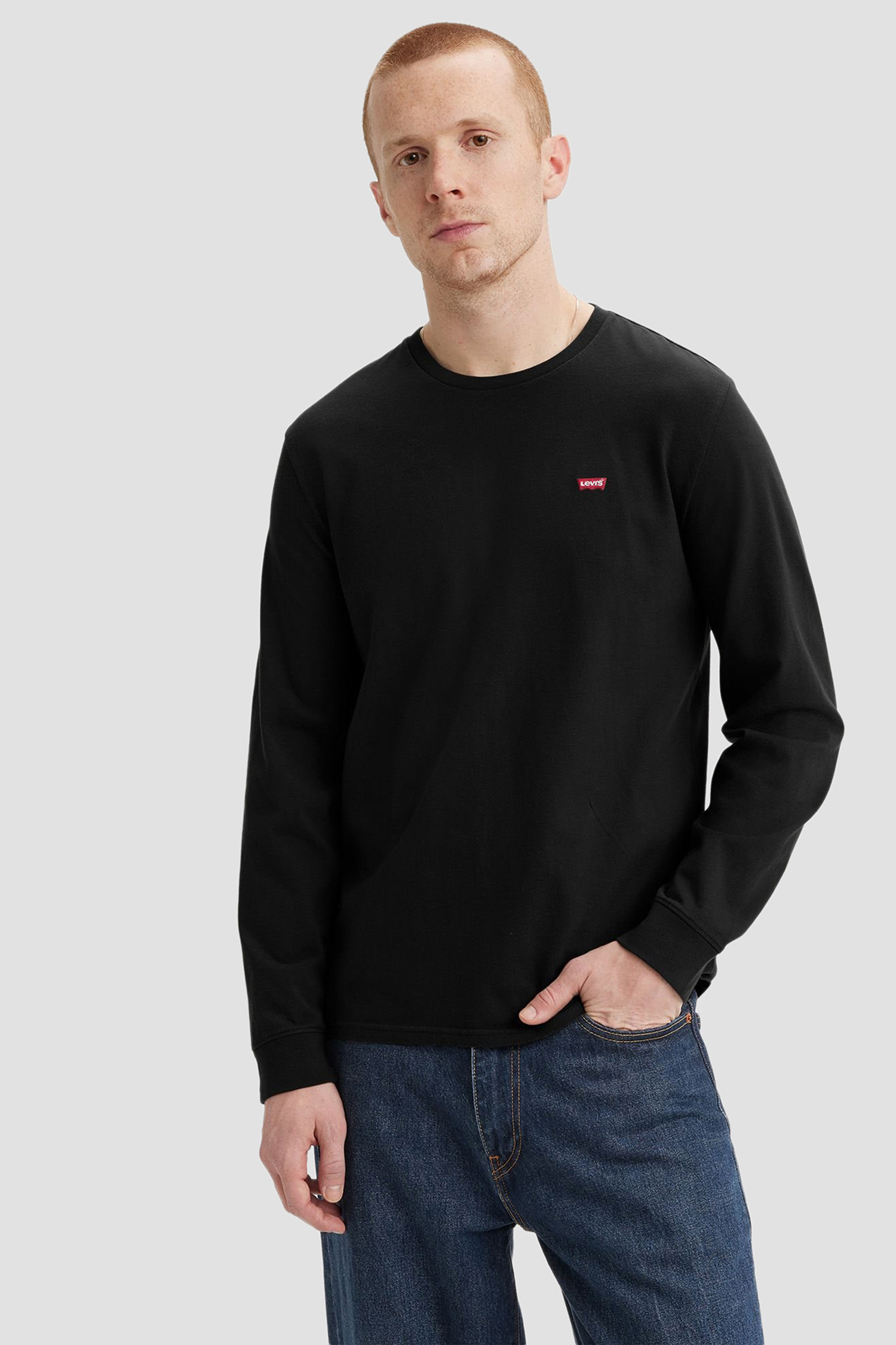 Мужской черный лонгслив 4