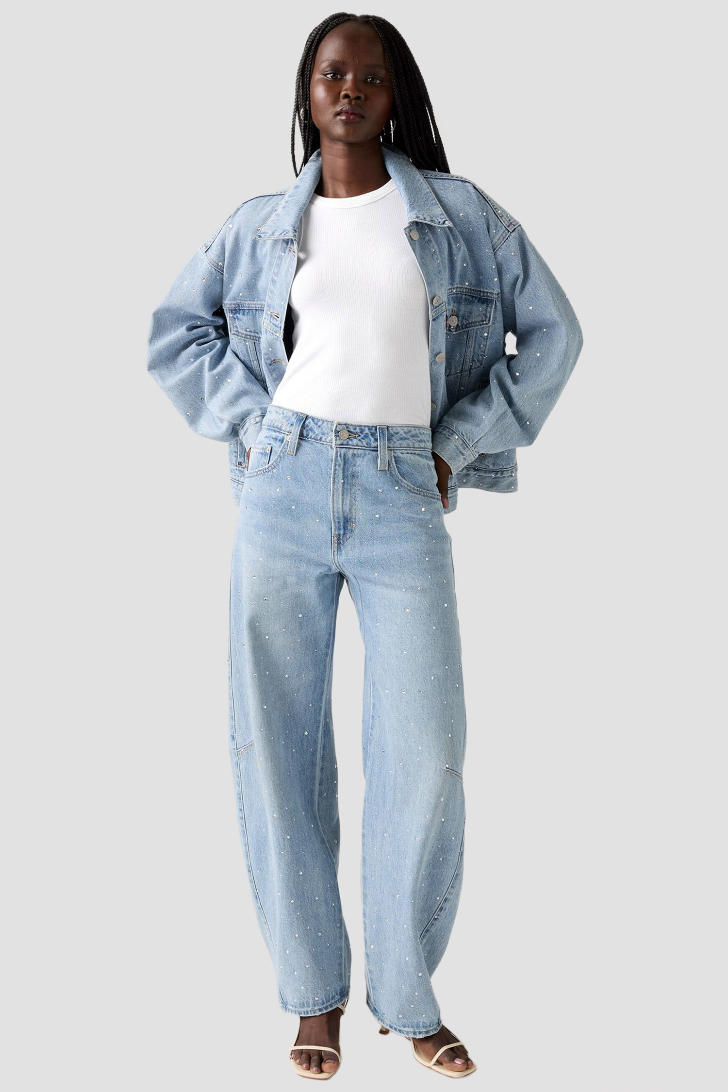 Женские голубые джинсы Baggy Dad Barrel 7