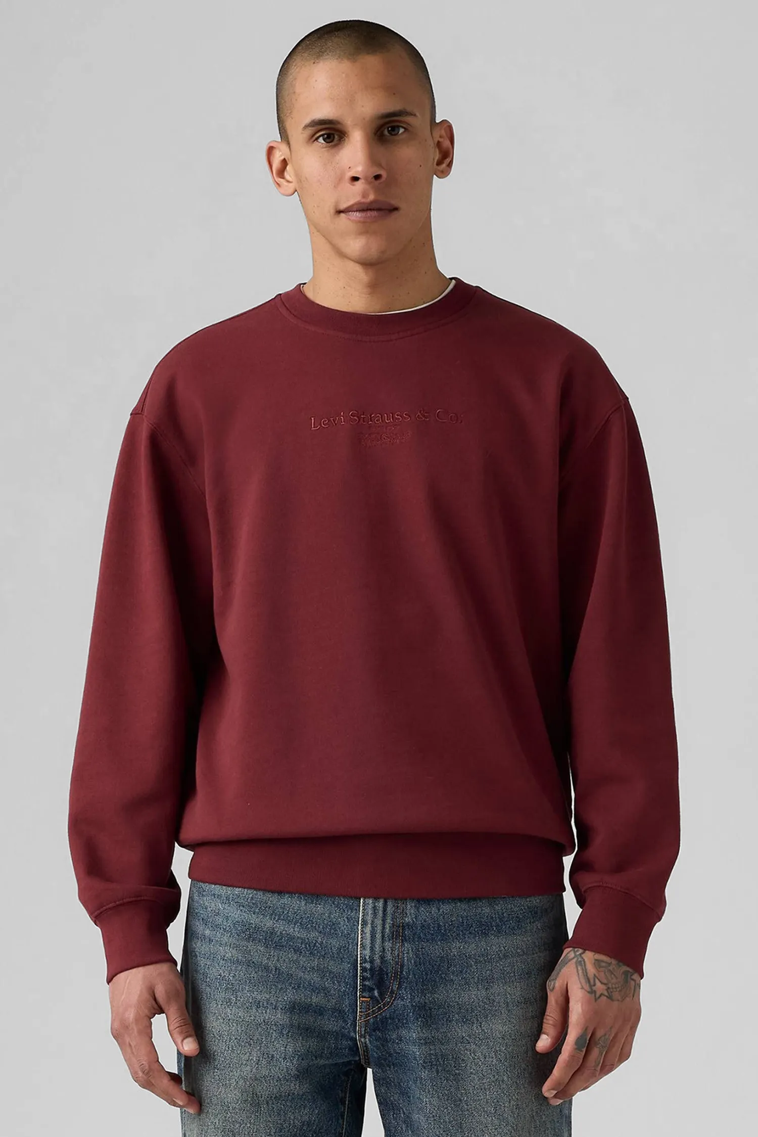 Мужской бордовый свитшот 1