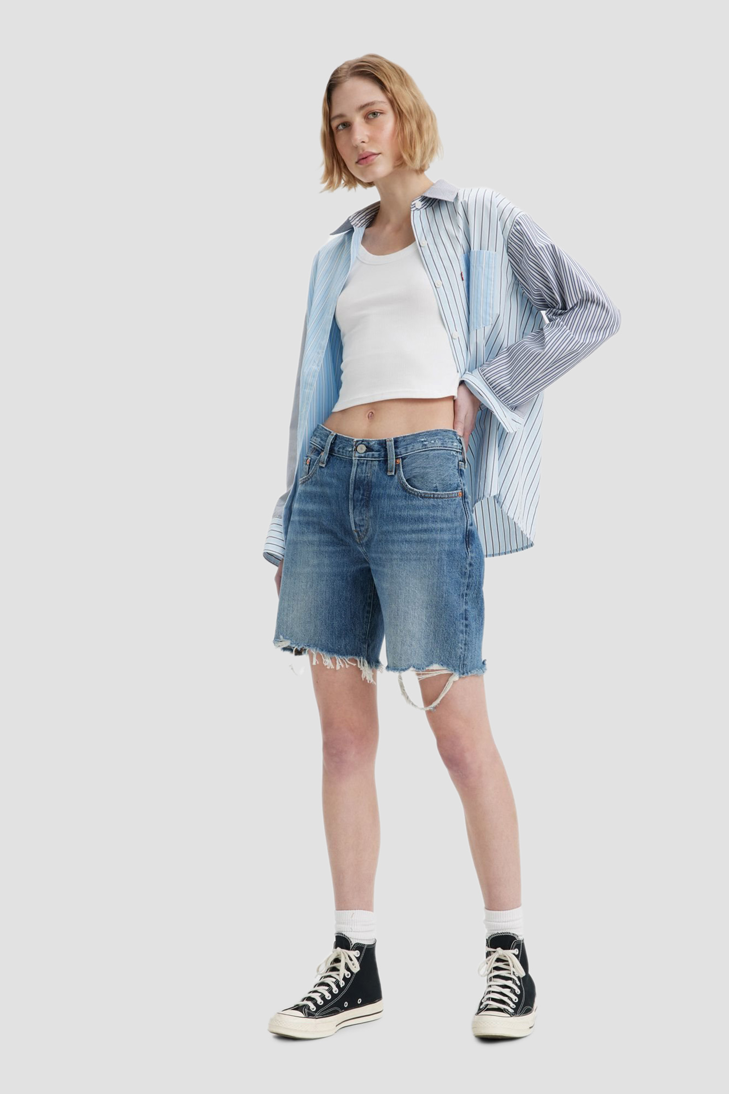 Женские синие джинсовые шорты 501® 90's 8