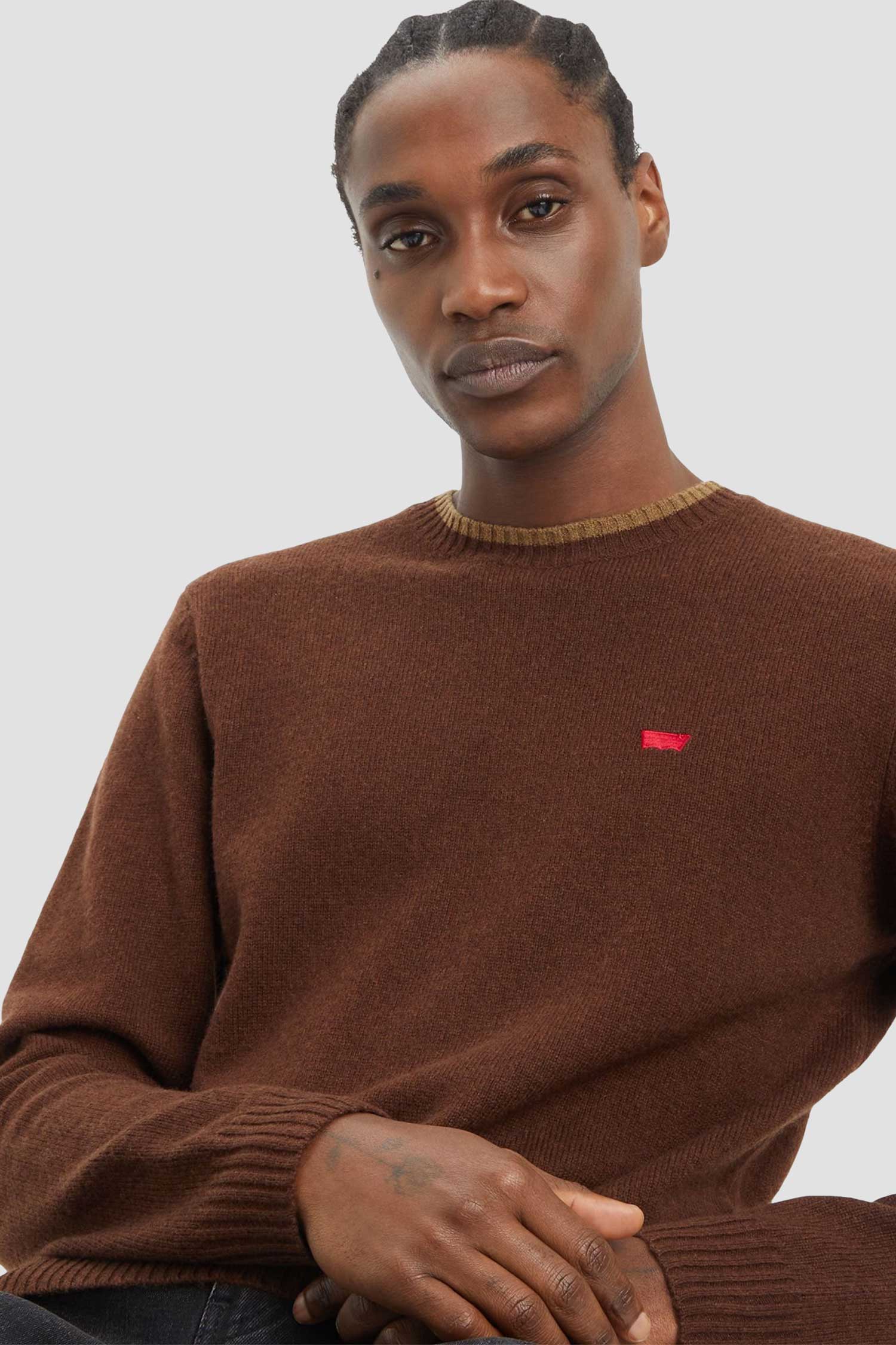 Мужской коричневый шерстяной джемпер 5