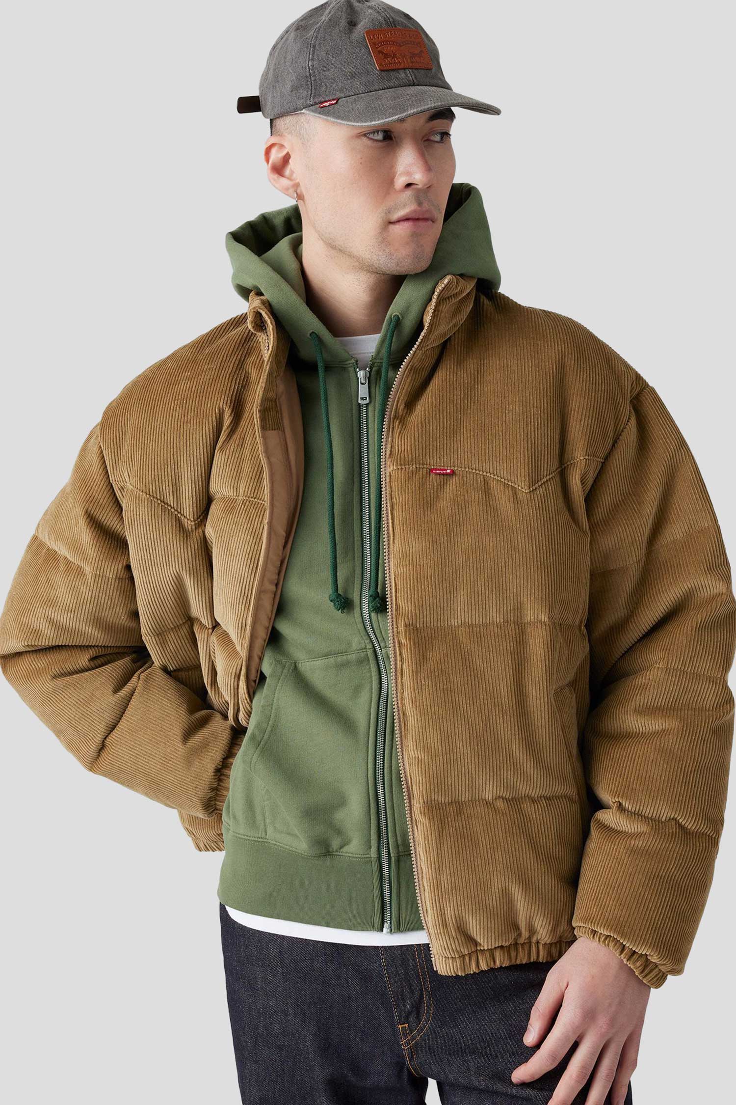 Мужская бежевая вельветовая куртка 4