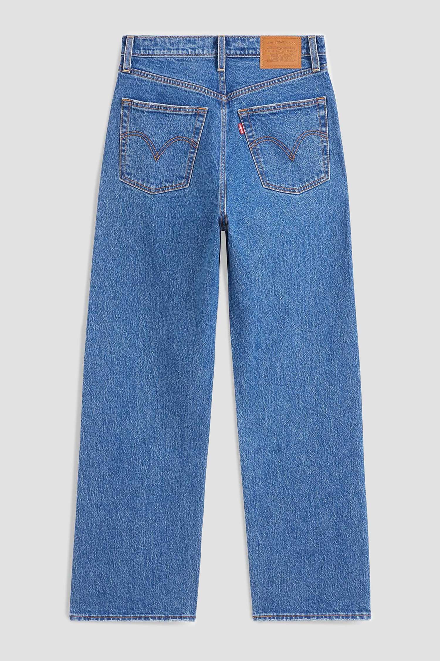 Женские синие джинсы Ribcage Straight Ankle 4