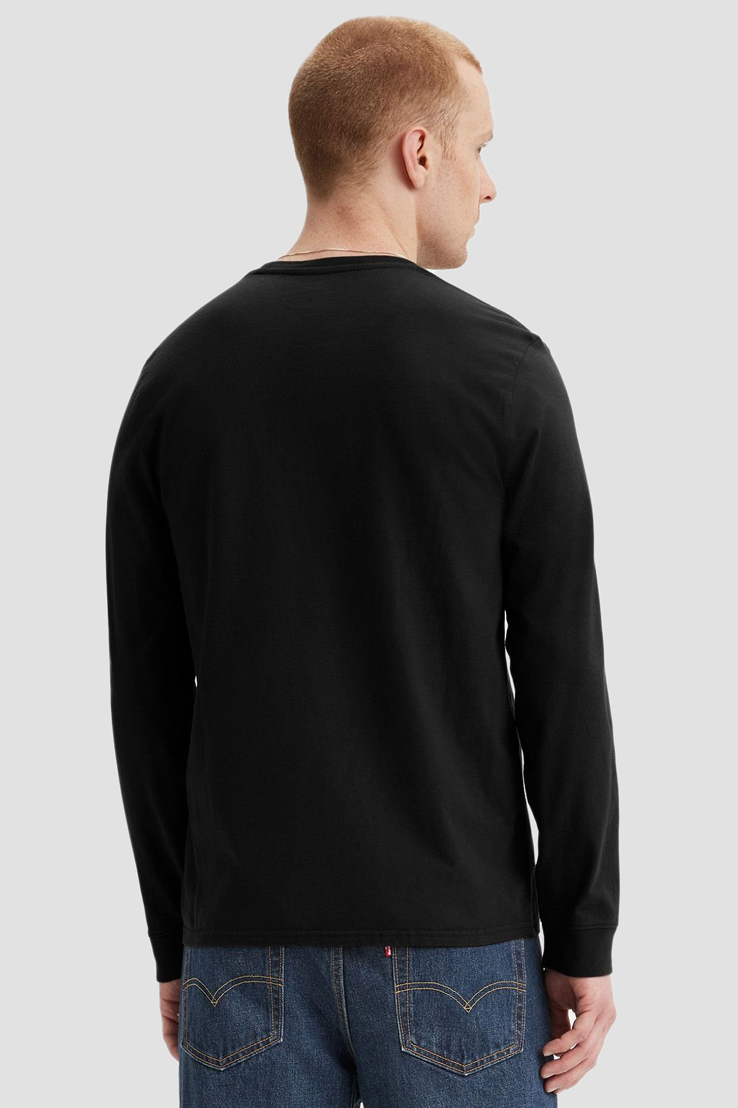 Мужской черный лонгслив 3