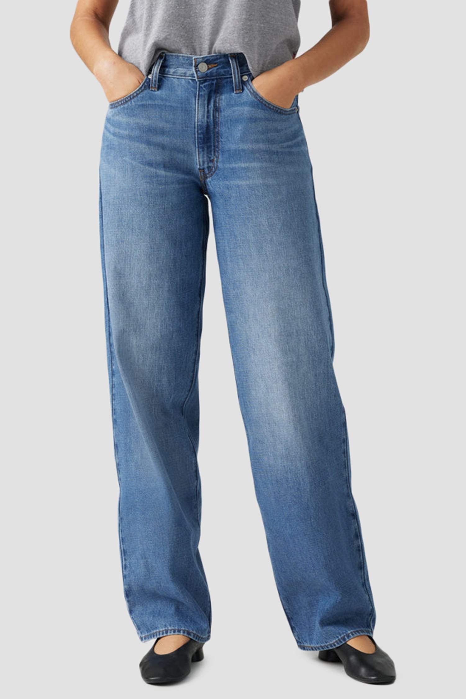 Женские синие джинсы Baggy Dad 5