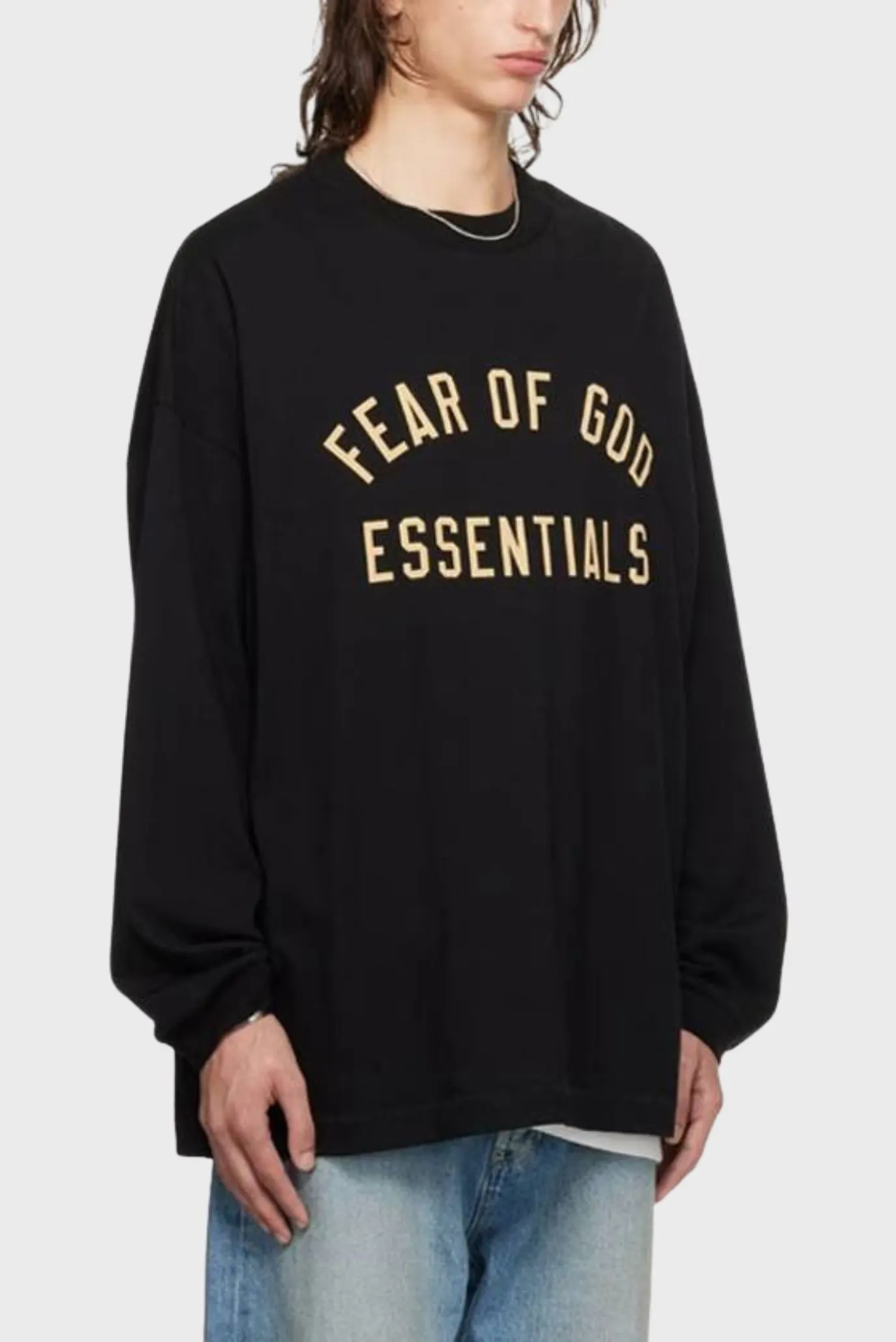 Fear Of God Essentials Jersey Long Sleeve Tee Black 2