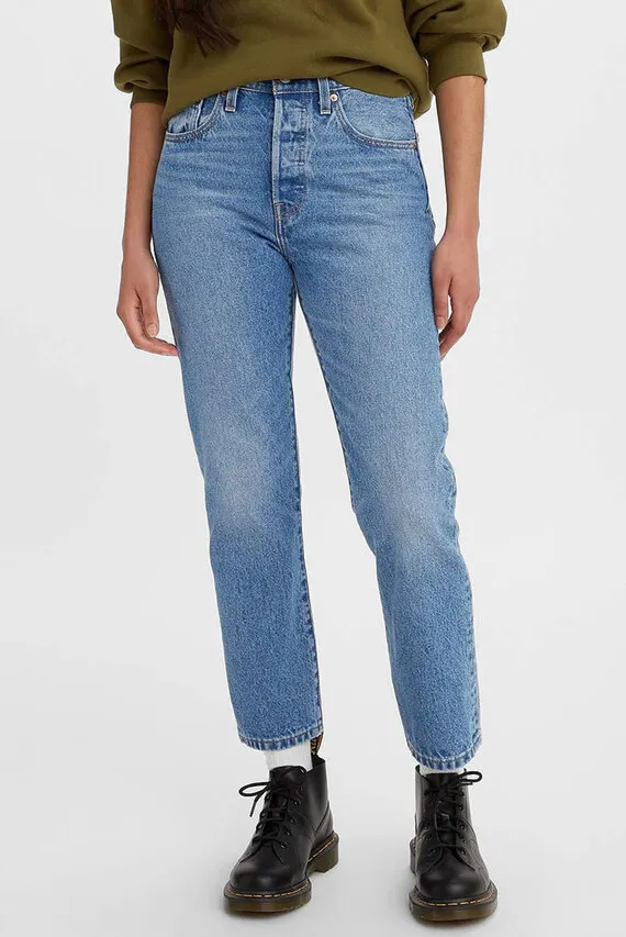 Женские голубые джинсы 501® Straight Crop Levi's