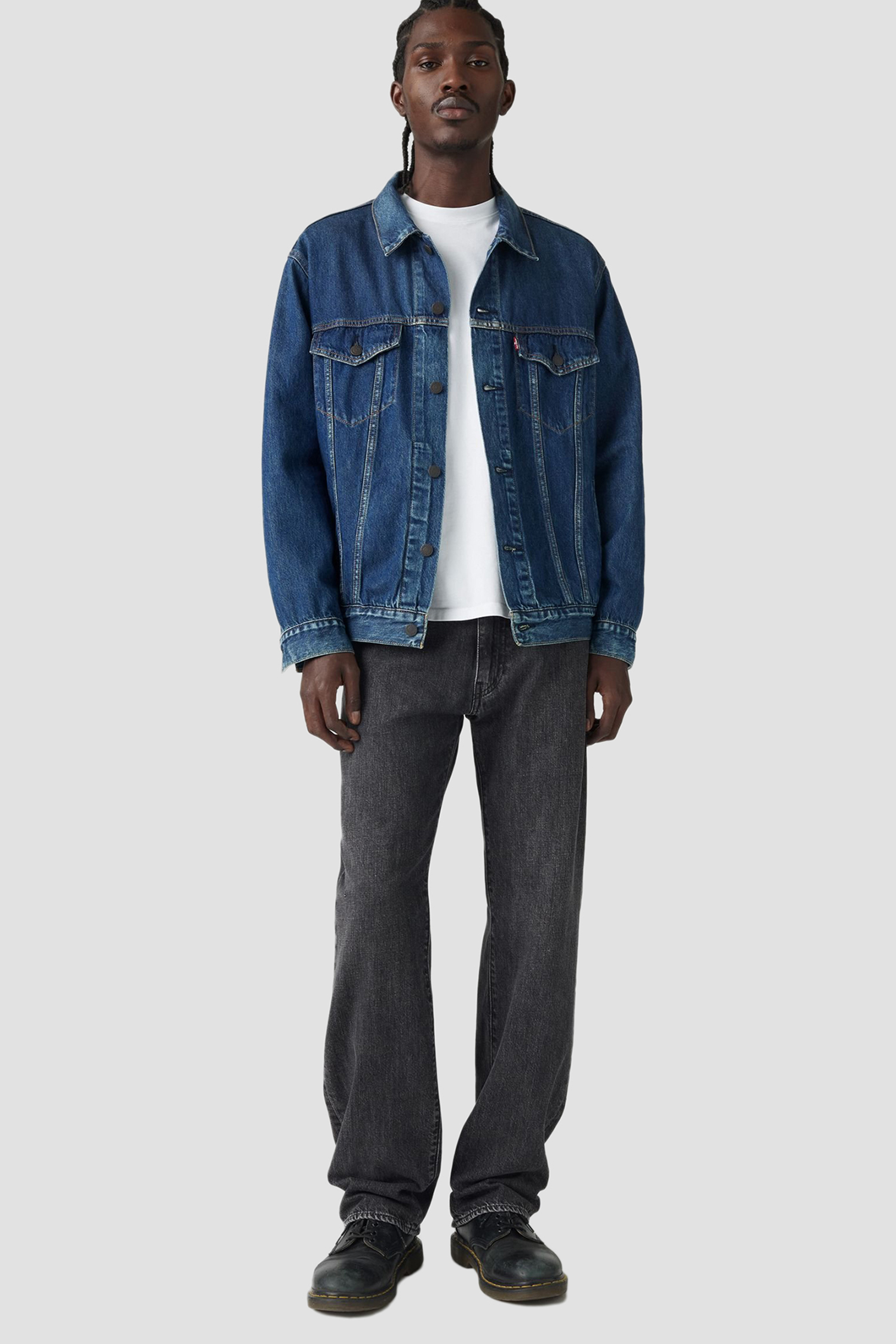 Мужские черные джинсы 555™ Relaxed Straight 7