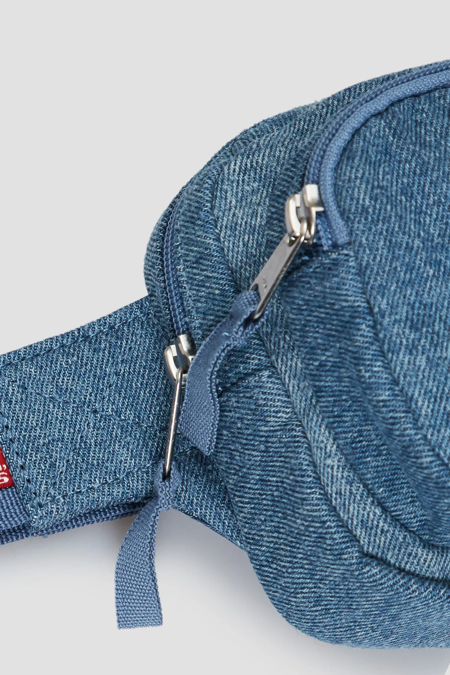 Синяя джинсовая поясная сумка 4