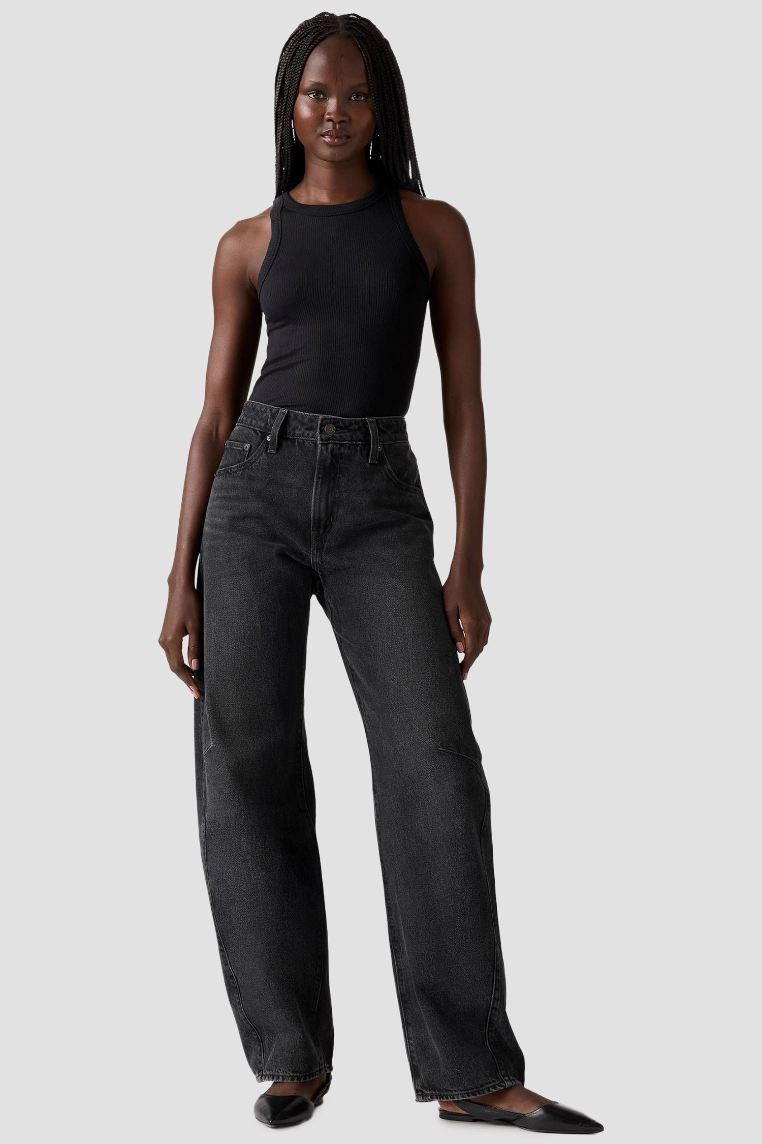 Женские черные джинсы Baggy Dad Barrel 6