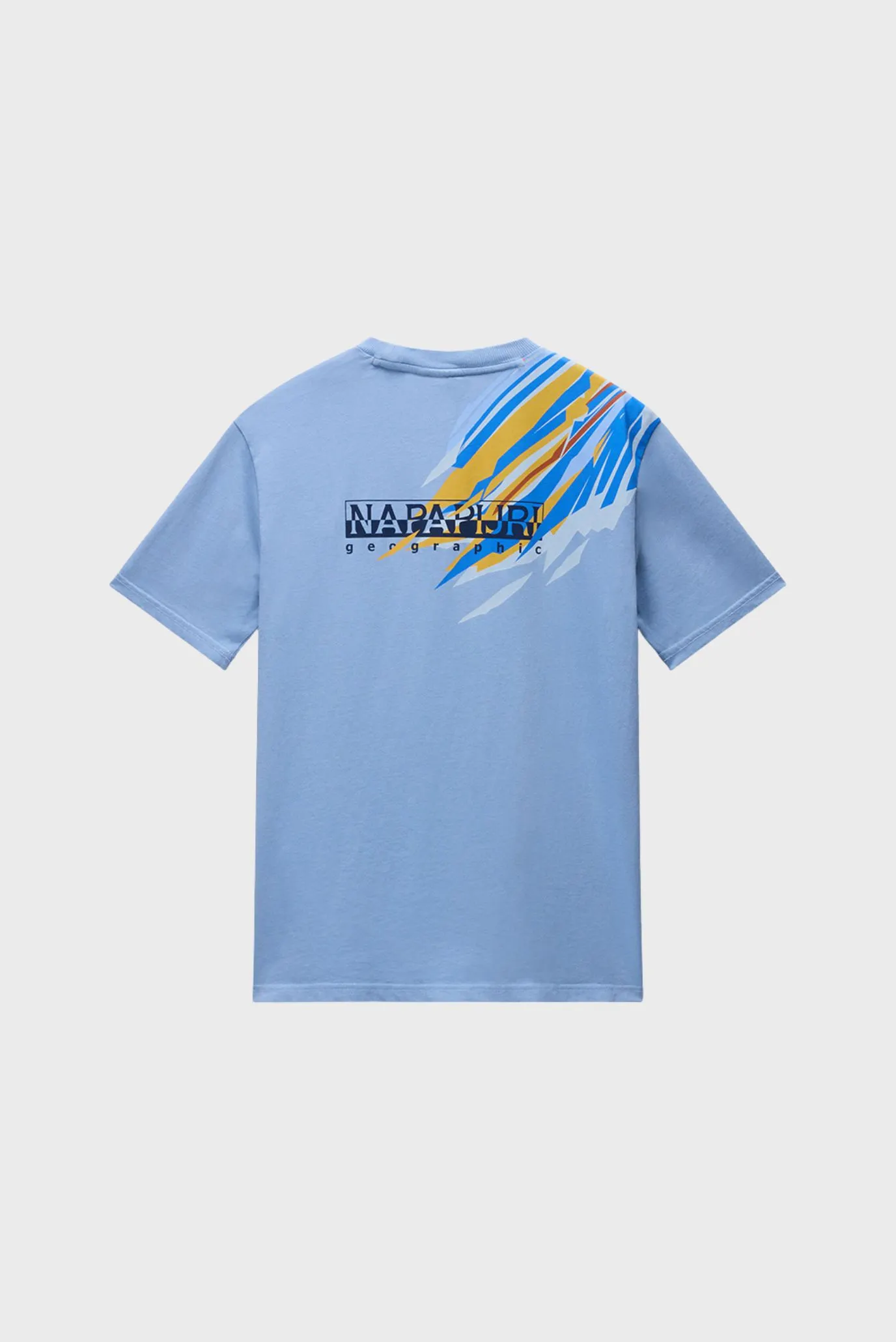 Мужская голубая хлопковая футболка 6