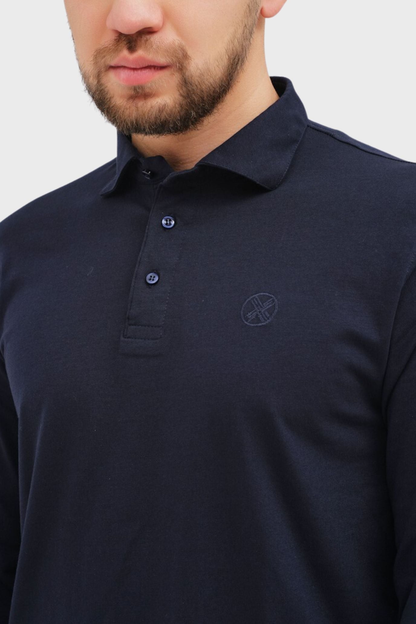 Мужское темно-синее поло 4
