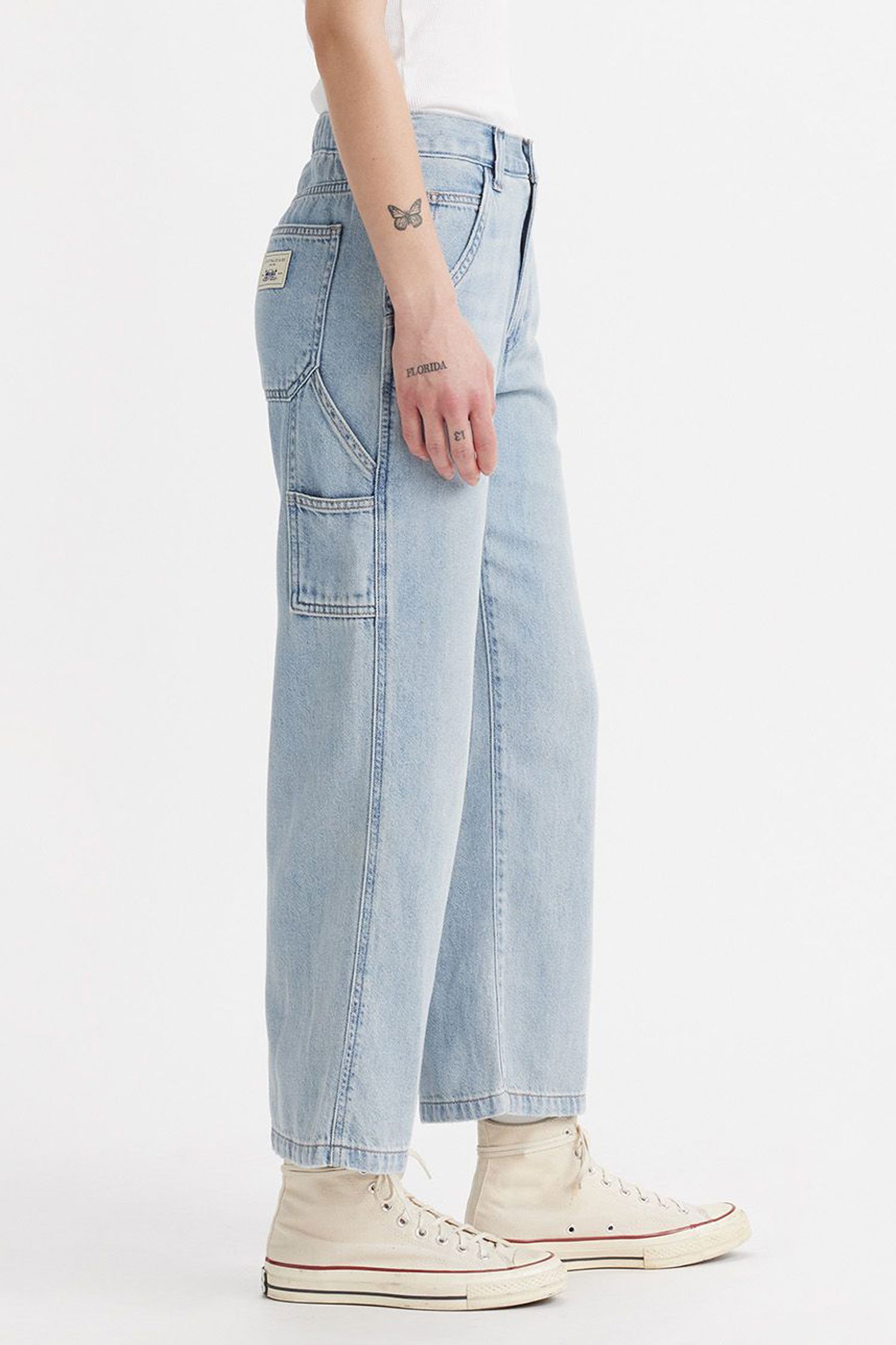 Женские голубые джинсы Baggy Carpenter 5