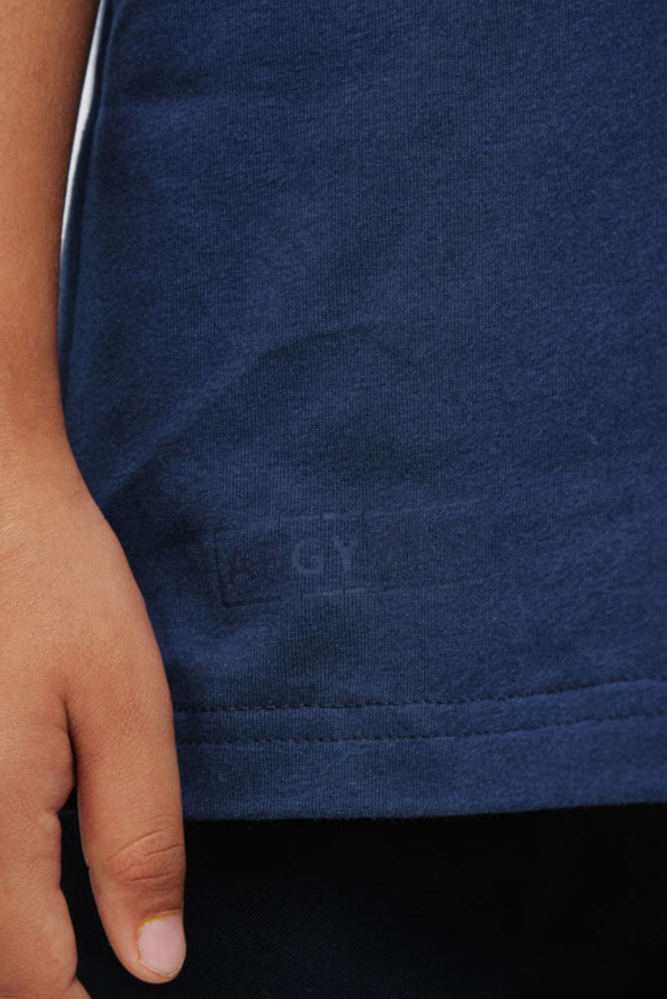 Детская темно-синяя футболка оверсайз 5