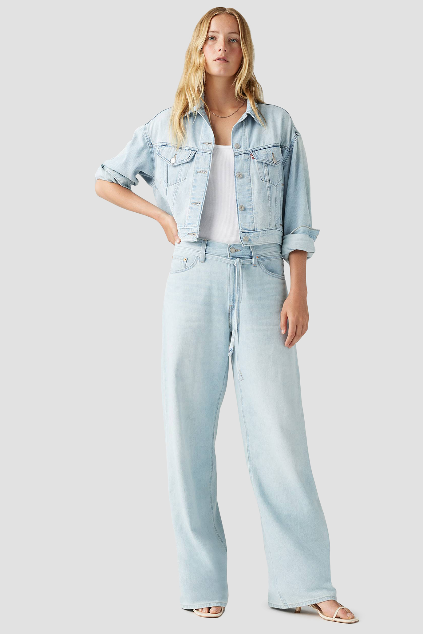 Женские голубые джинсы XL Straight 7