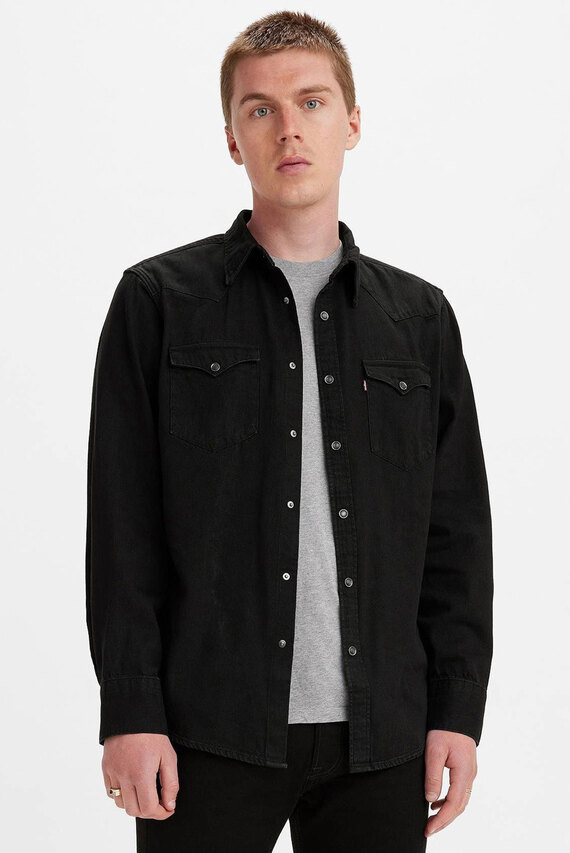 Мужская черная джинсовая рубашка Levi's