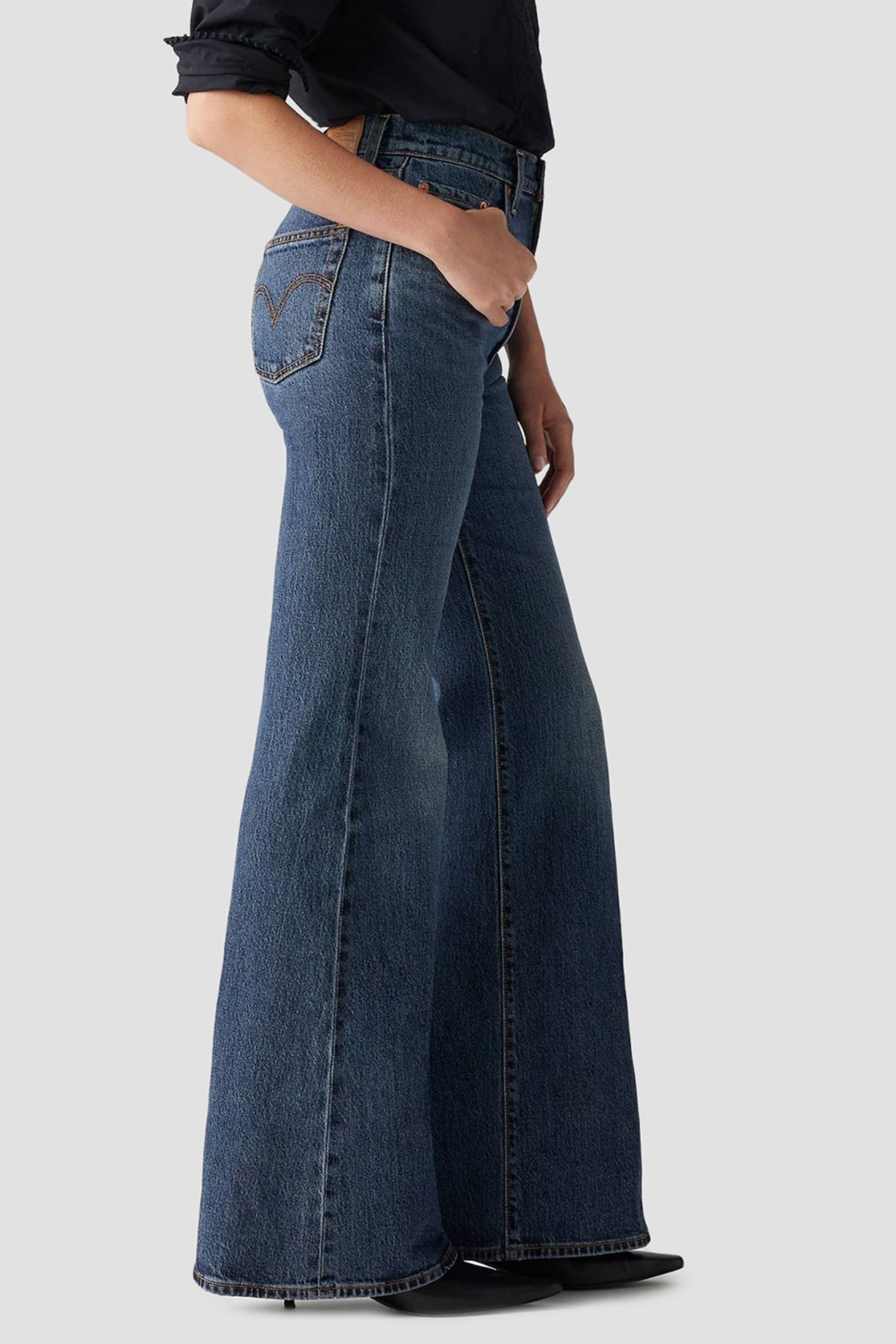 Женские синие джинсы Ribcage Bell 4