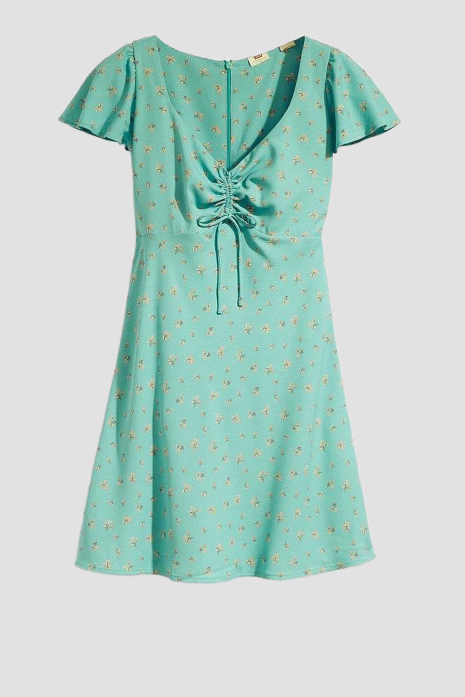 Женское мятное платье с узором 2