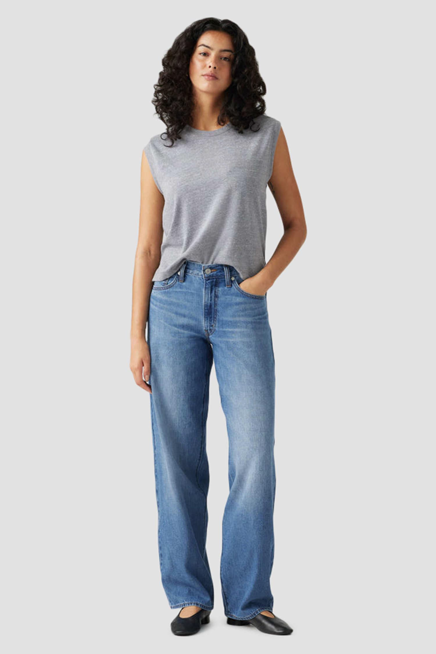 Женские синие джинсы Baggy Dad 6