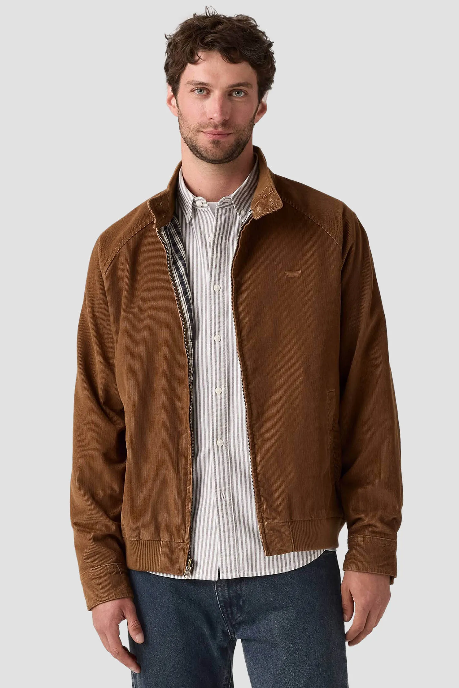 Мужская коричневая вельветовая куртка 1