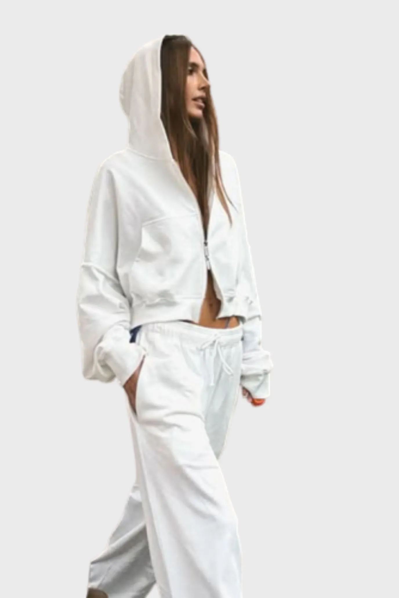Зип-худи Sabe Logo Cropped Zip-Up Hoodie Milk 3