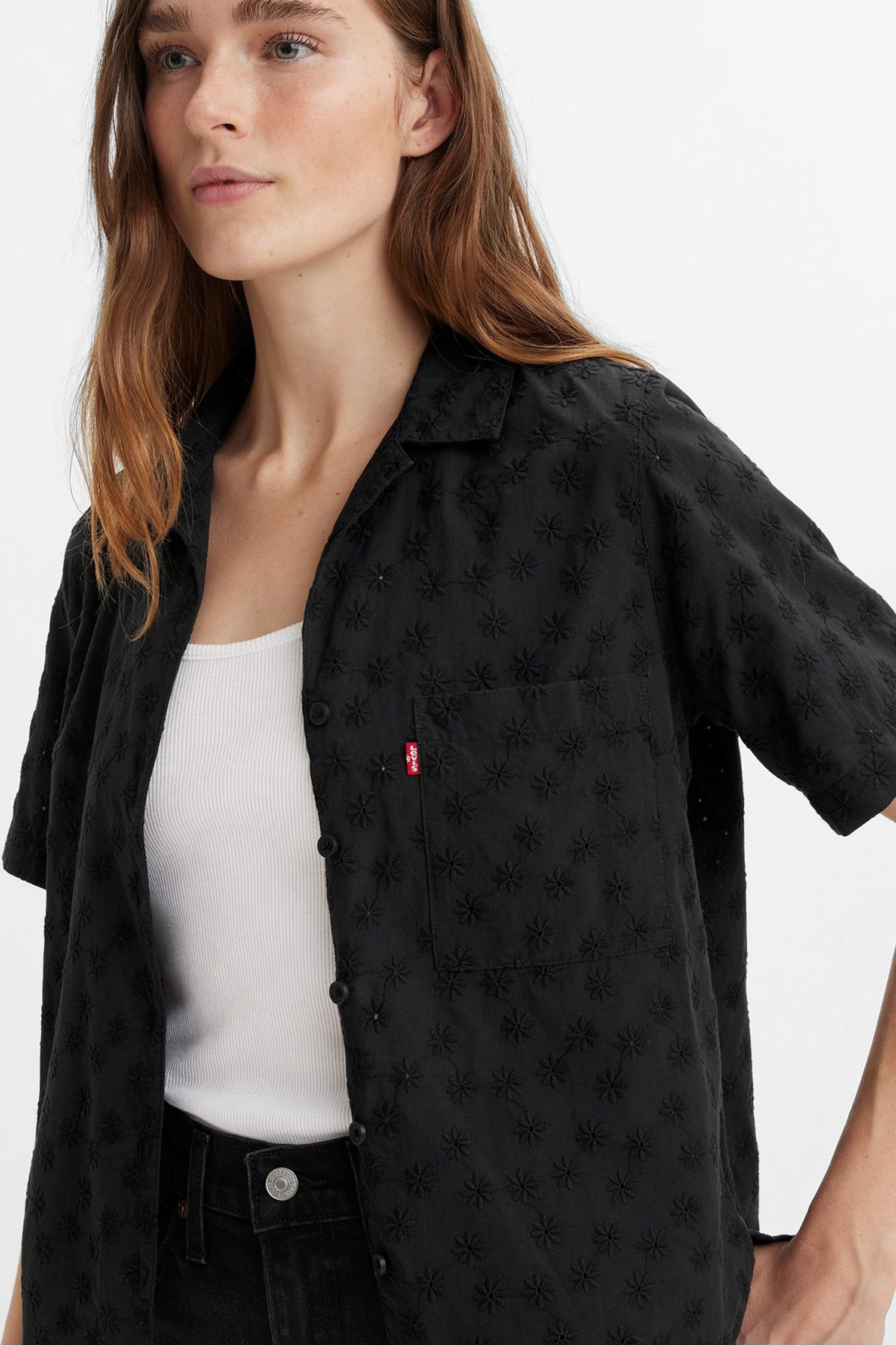 Женская черная рубашка 5