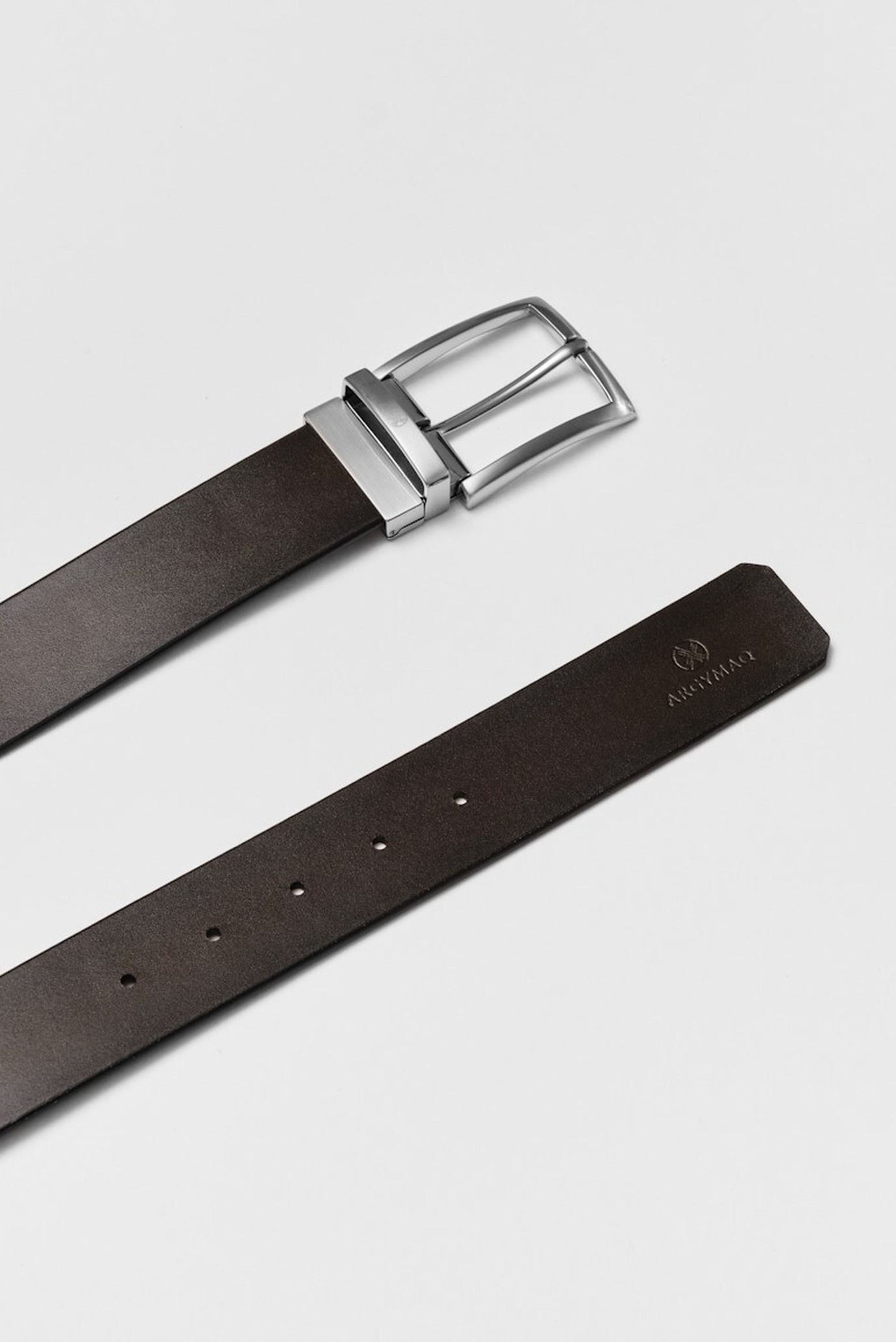 Мужской коричнево-серый ремень 40ММ 3