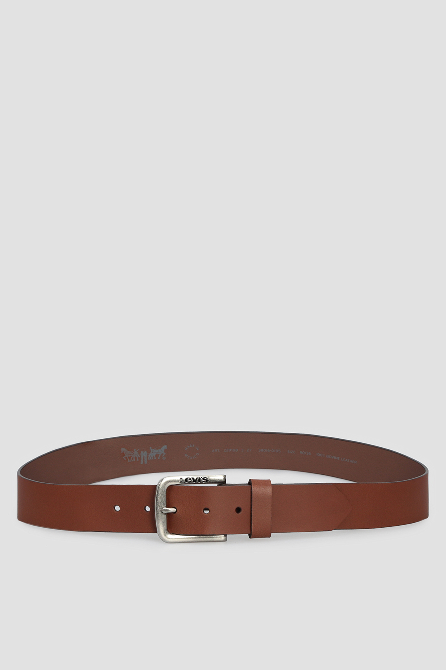 Мужской коричневый кожаный ремень 2