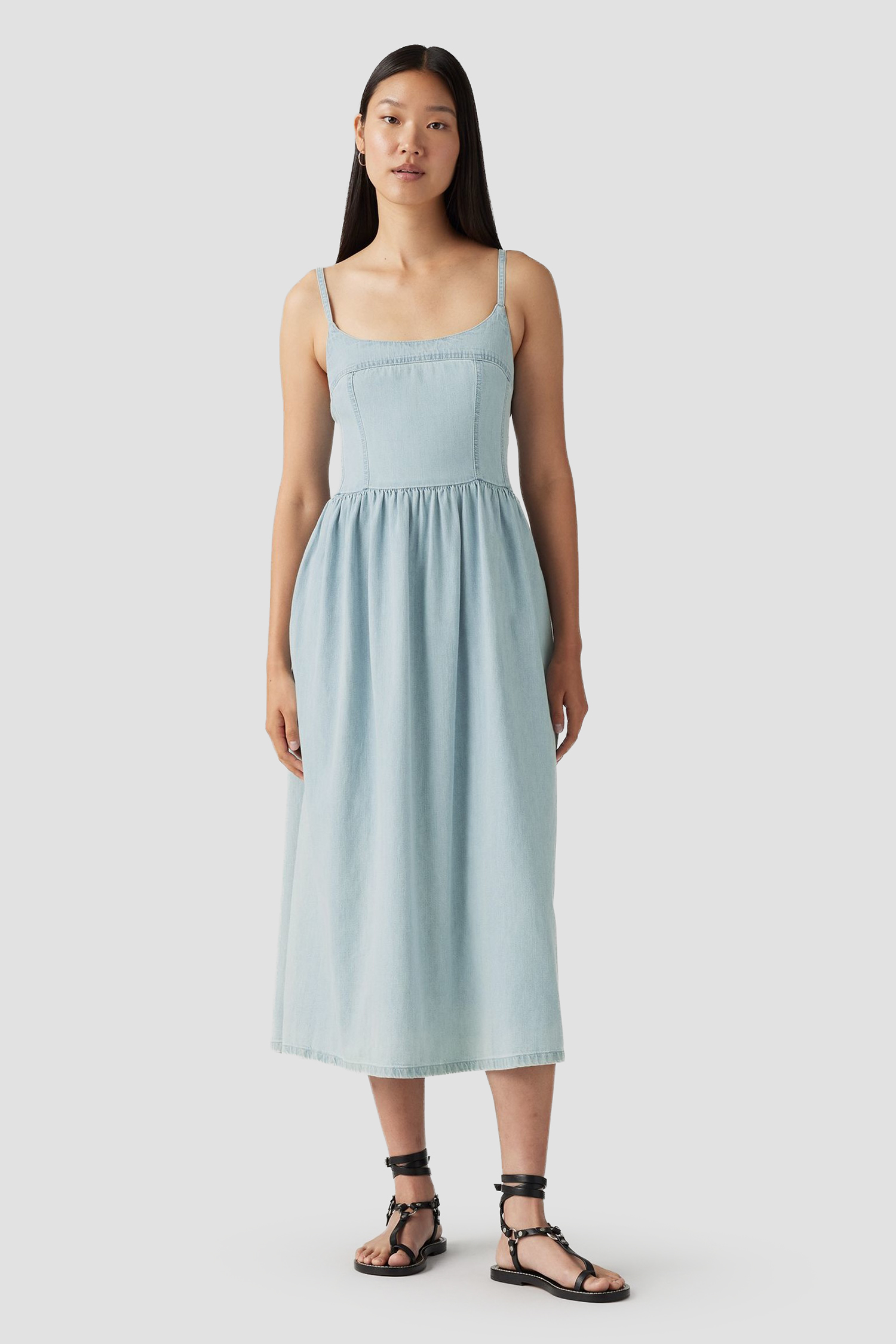 Женское голубое платье 6