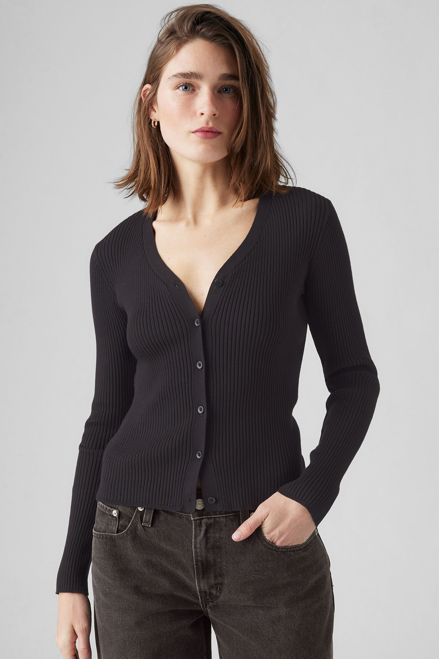 Женский черный кардиган 4