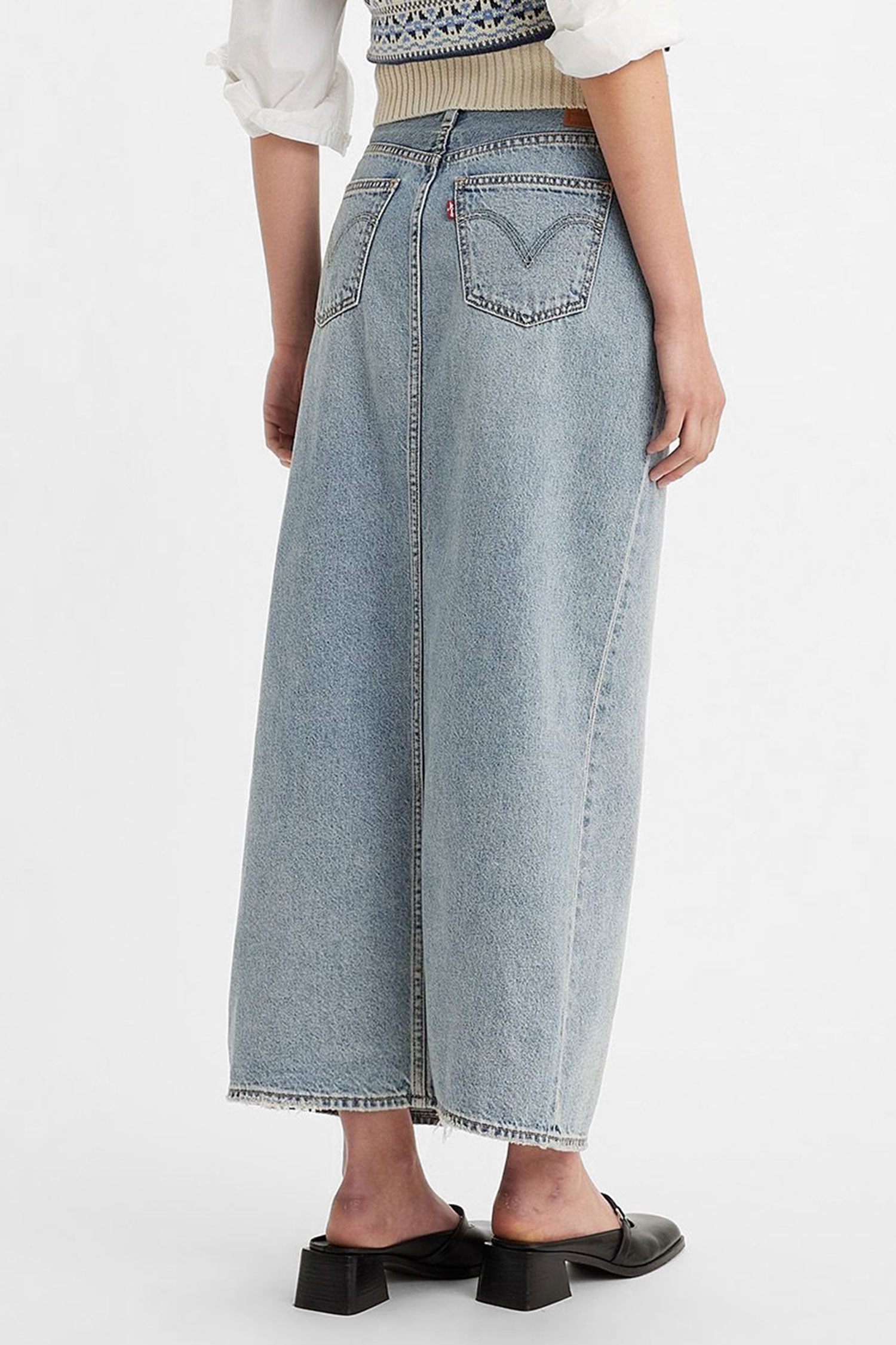 Женская голубая джинсовая юбка 5