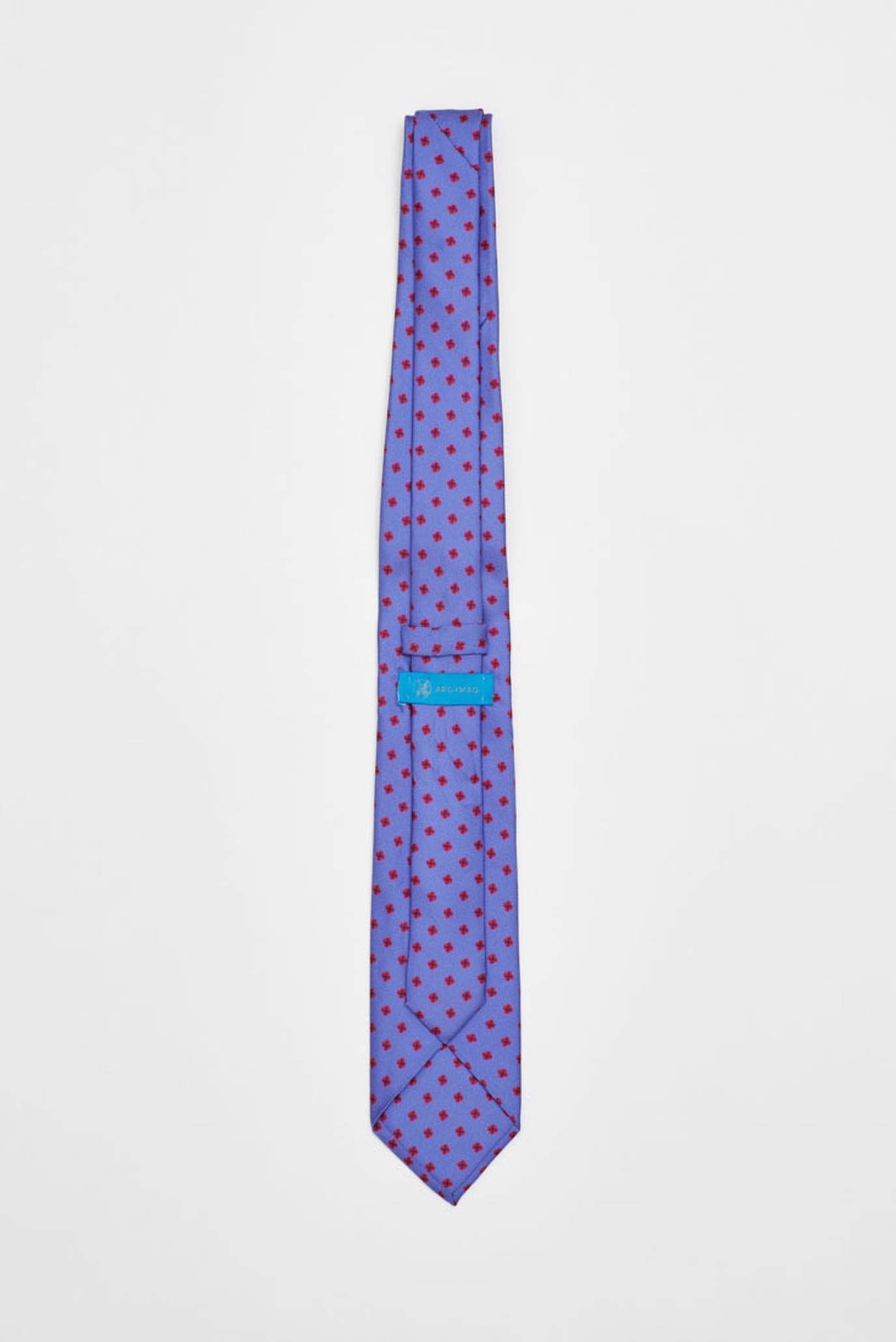 Мужской голубо-красный шелковый галстук 3