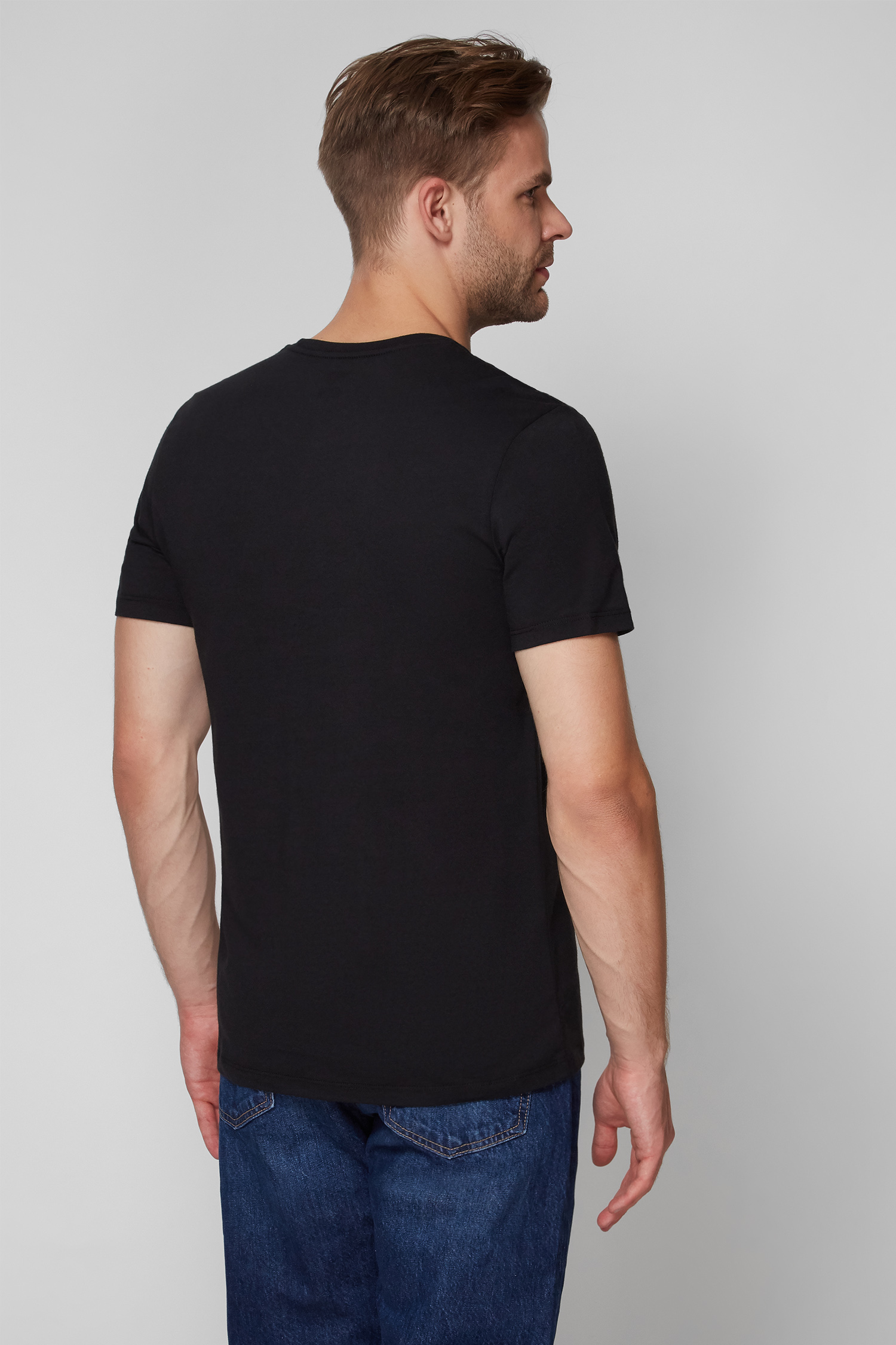 Мужские черные футболки (2 шт) Slim Fit 3