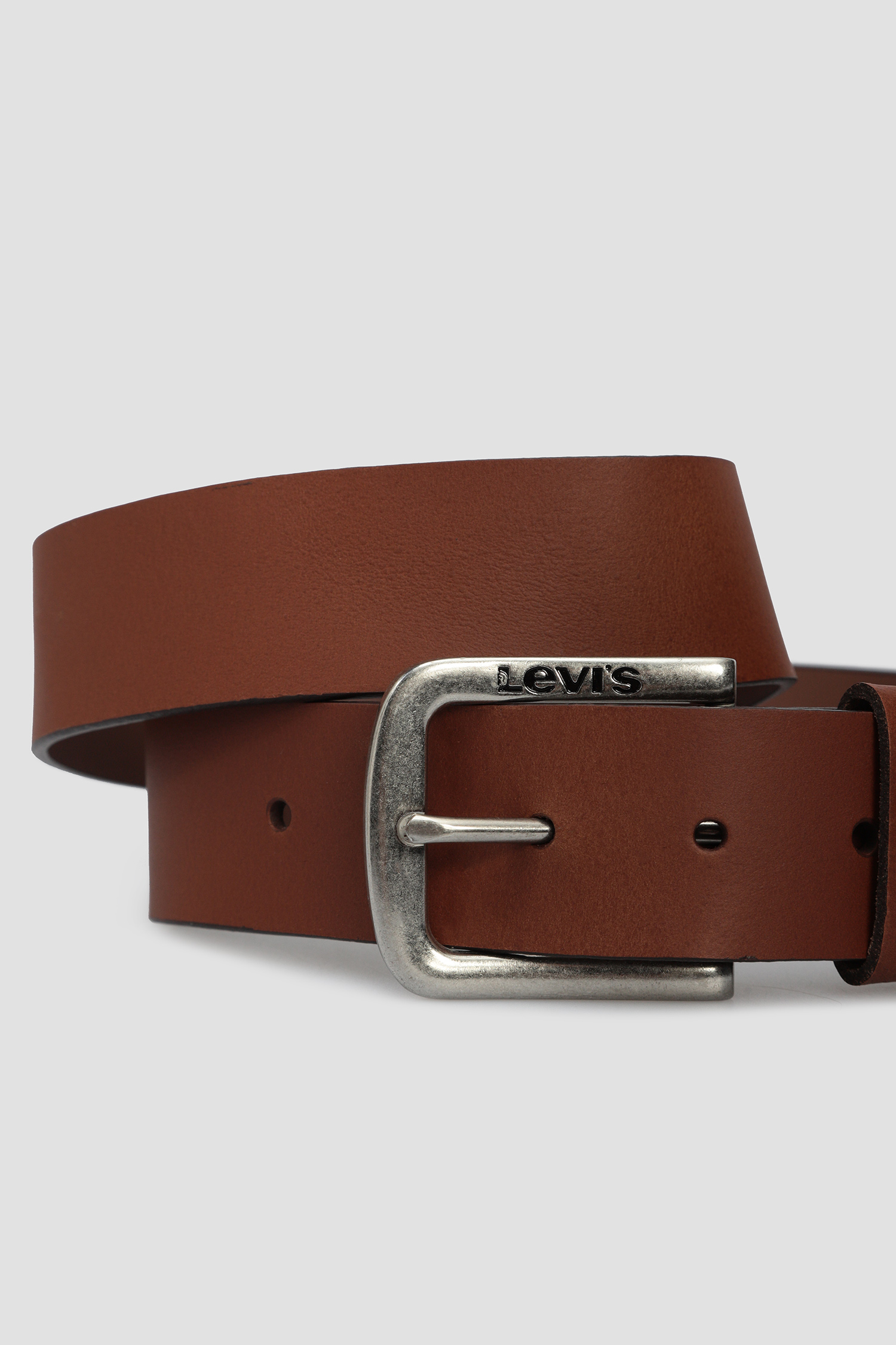 Мужской коричневый кожаный ремень 3