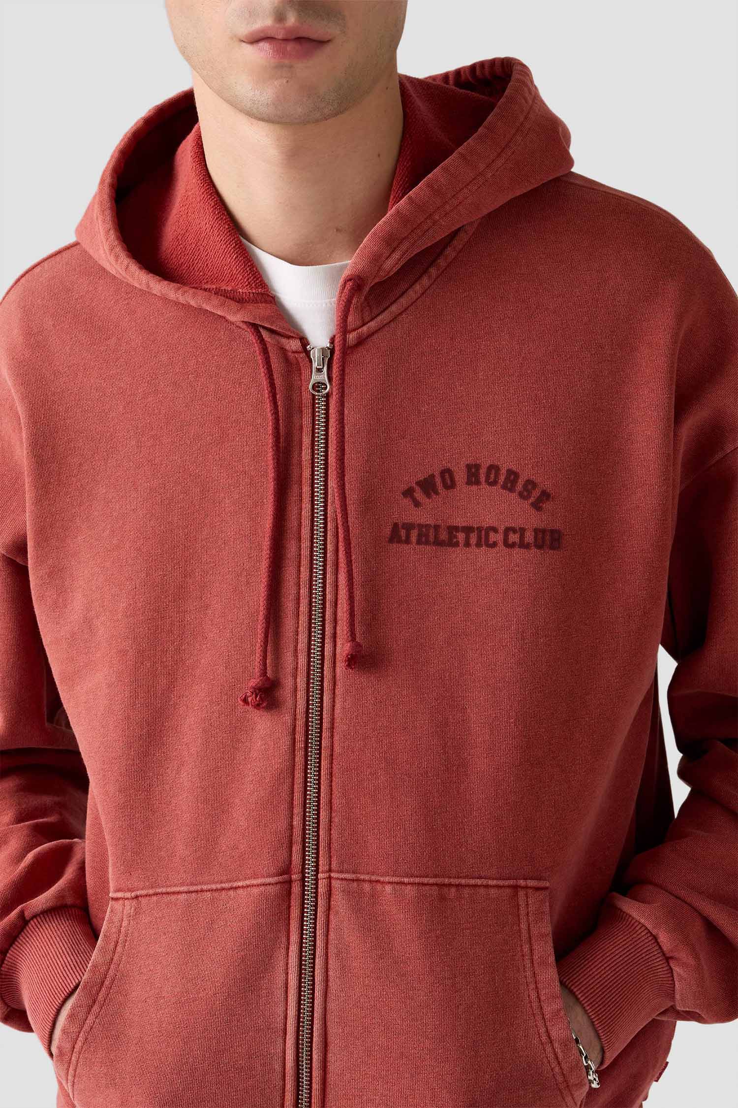 Мужская коралловая кофта на молнии 5