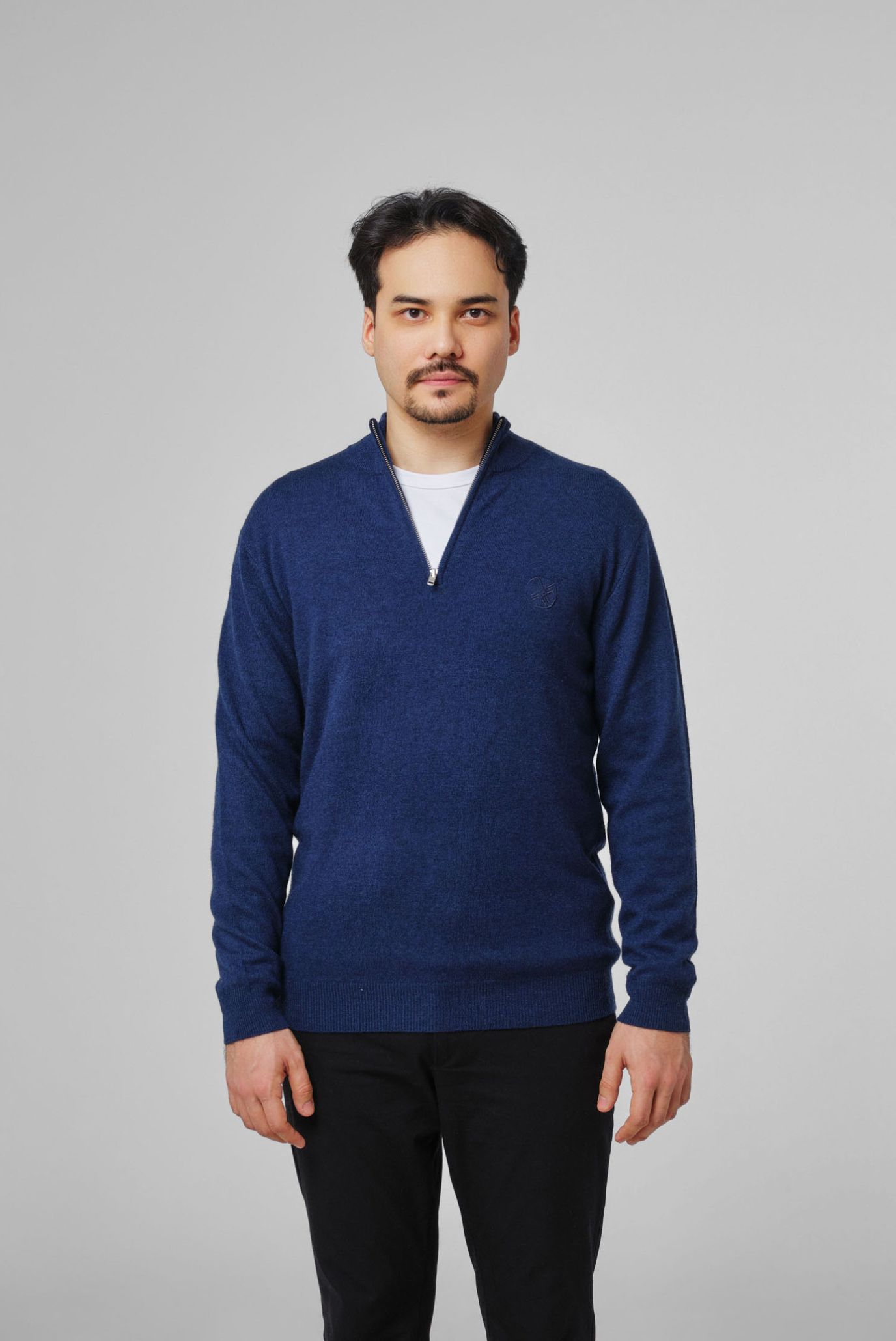 Мужская темно-синяя кофта на замке 2