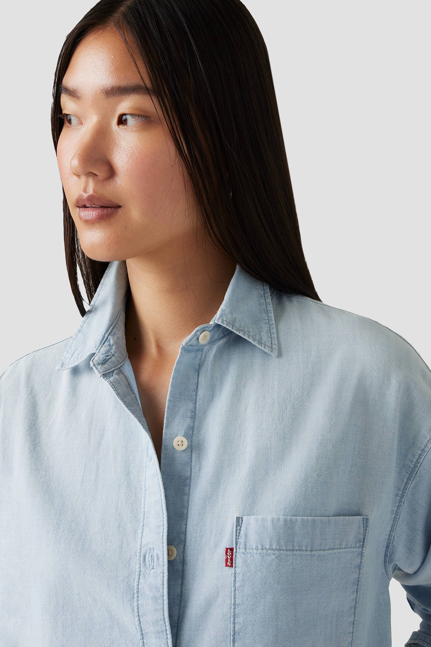 Женская голубая рубашка 5