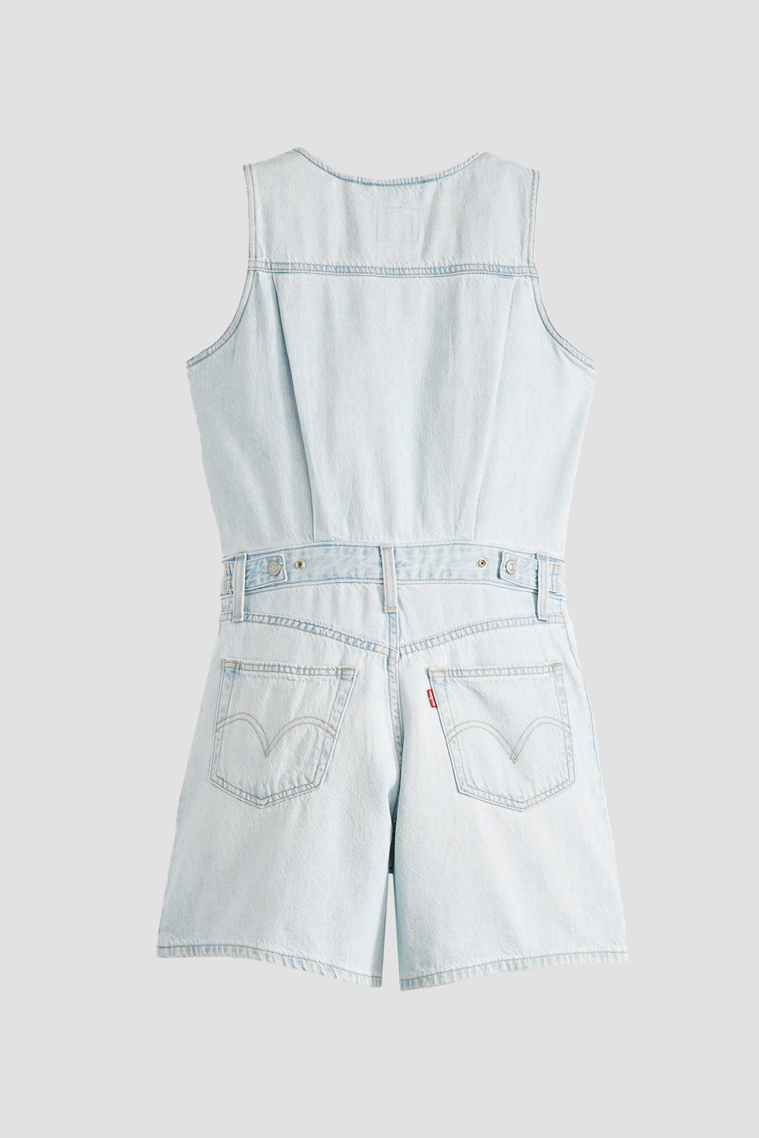 Женский голубой джинсовый комбинезон 4