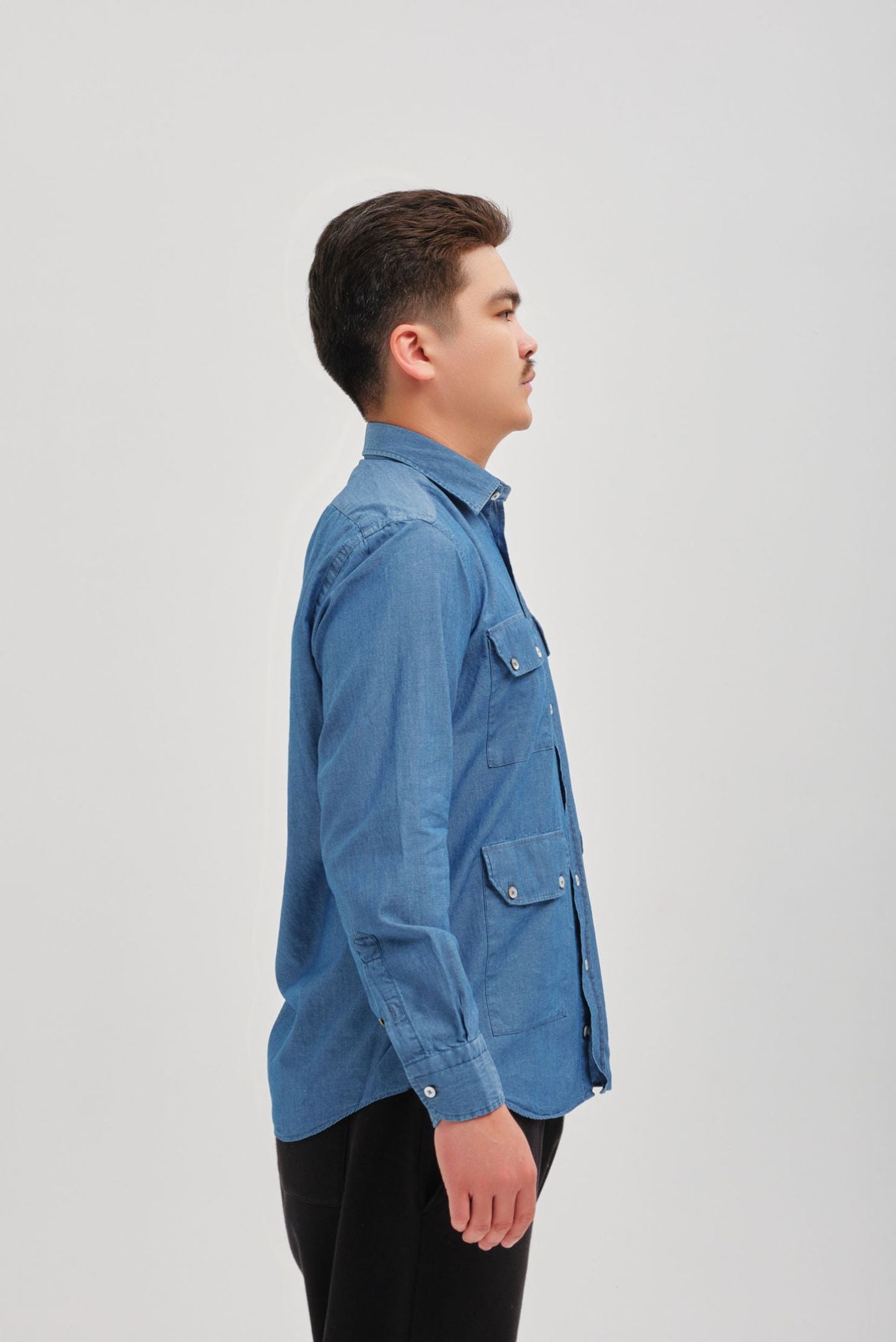 Мужская голубая рубашка 2