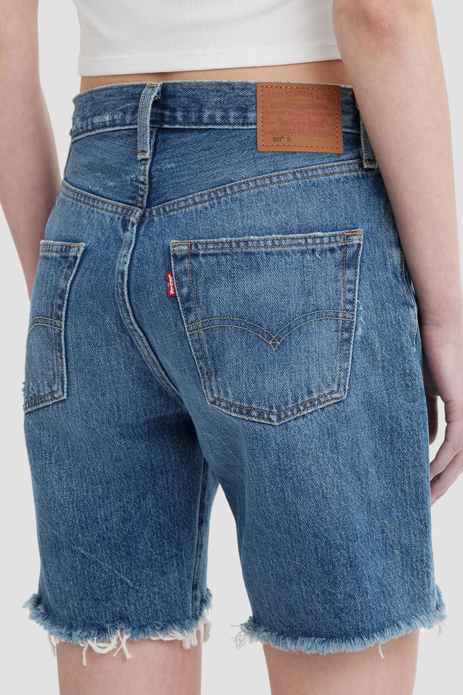 Женские синие джинсовые шорты 501® 90's 6