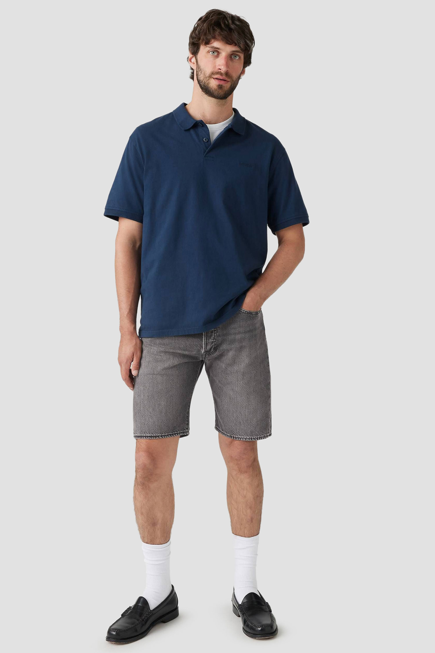 Мужские серые джинсовые шорты  501® 6