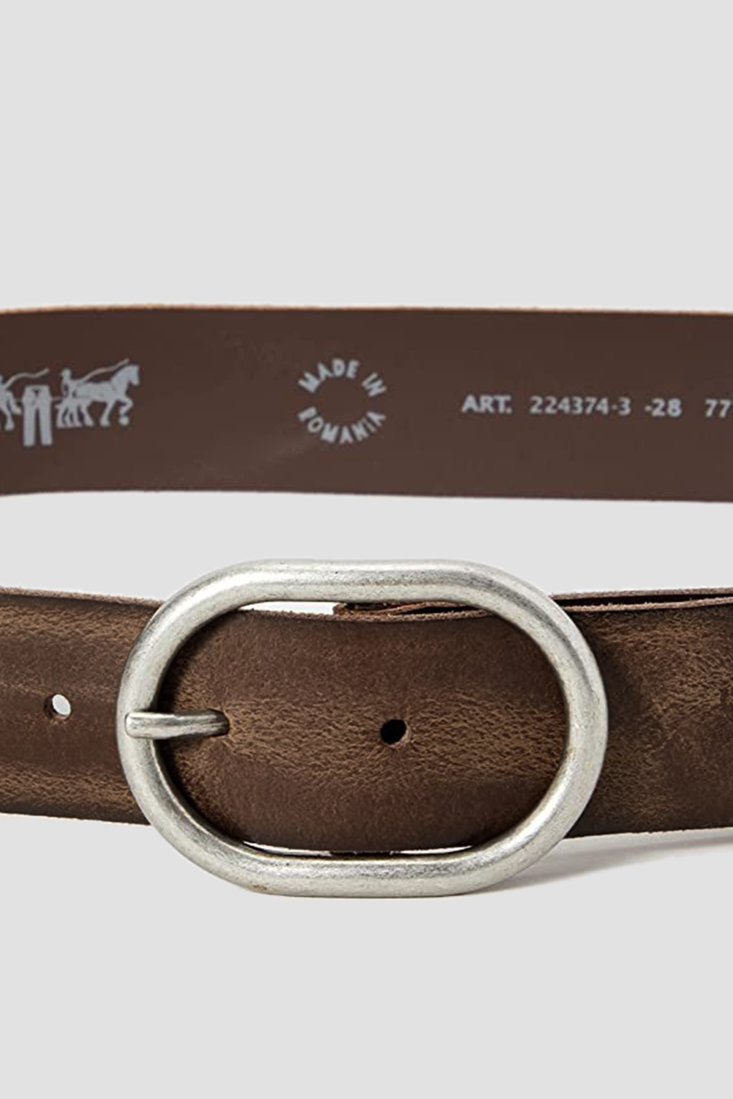 Женский коричневый кожаный ремень 2