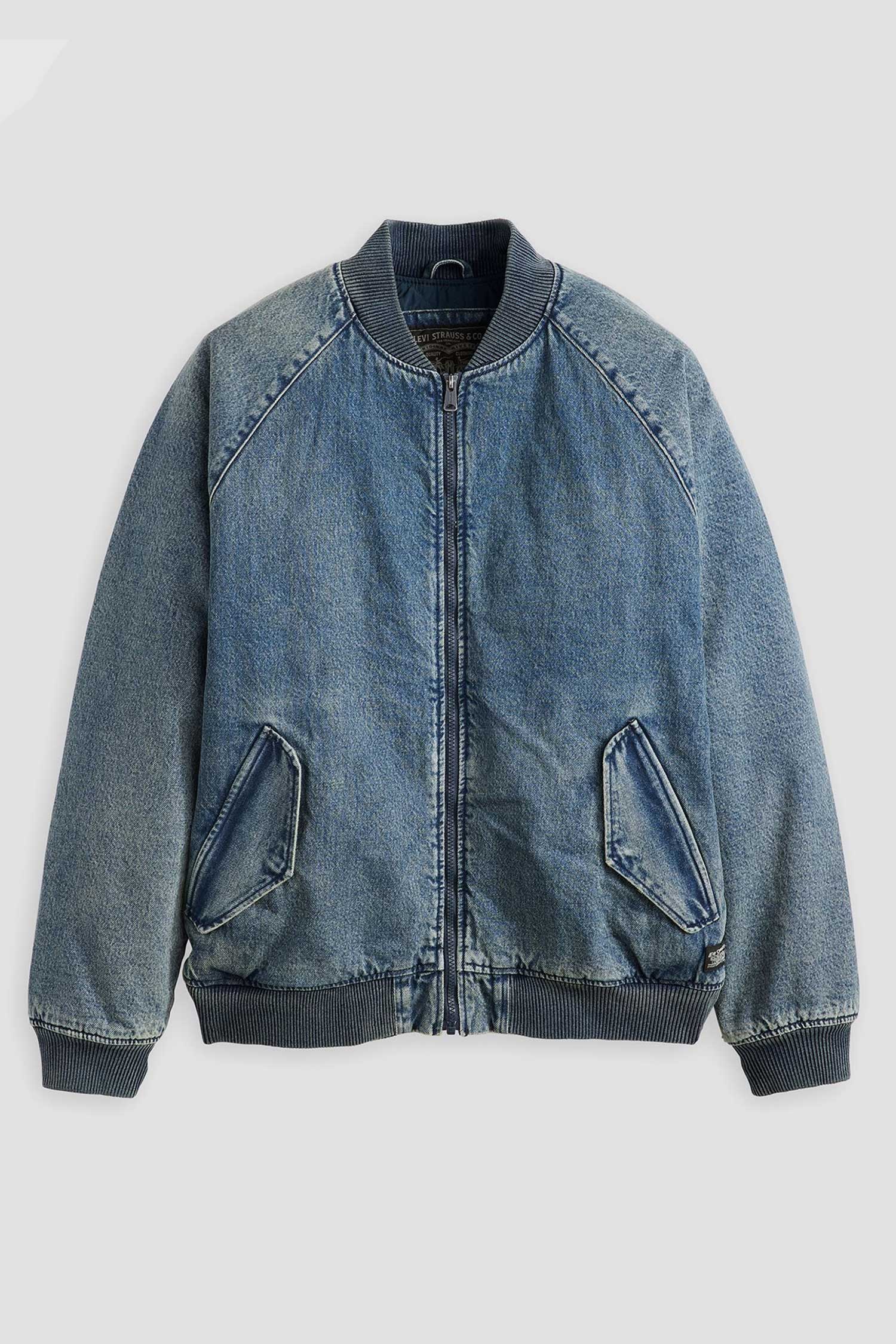 Мужской синий джинсовый бомбер 2