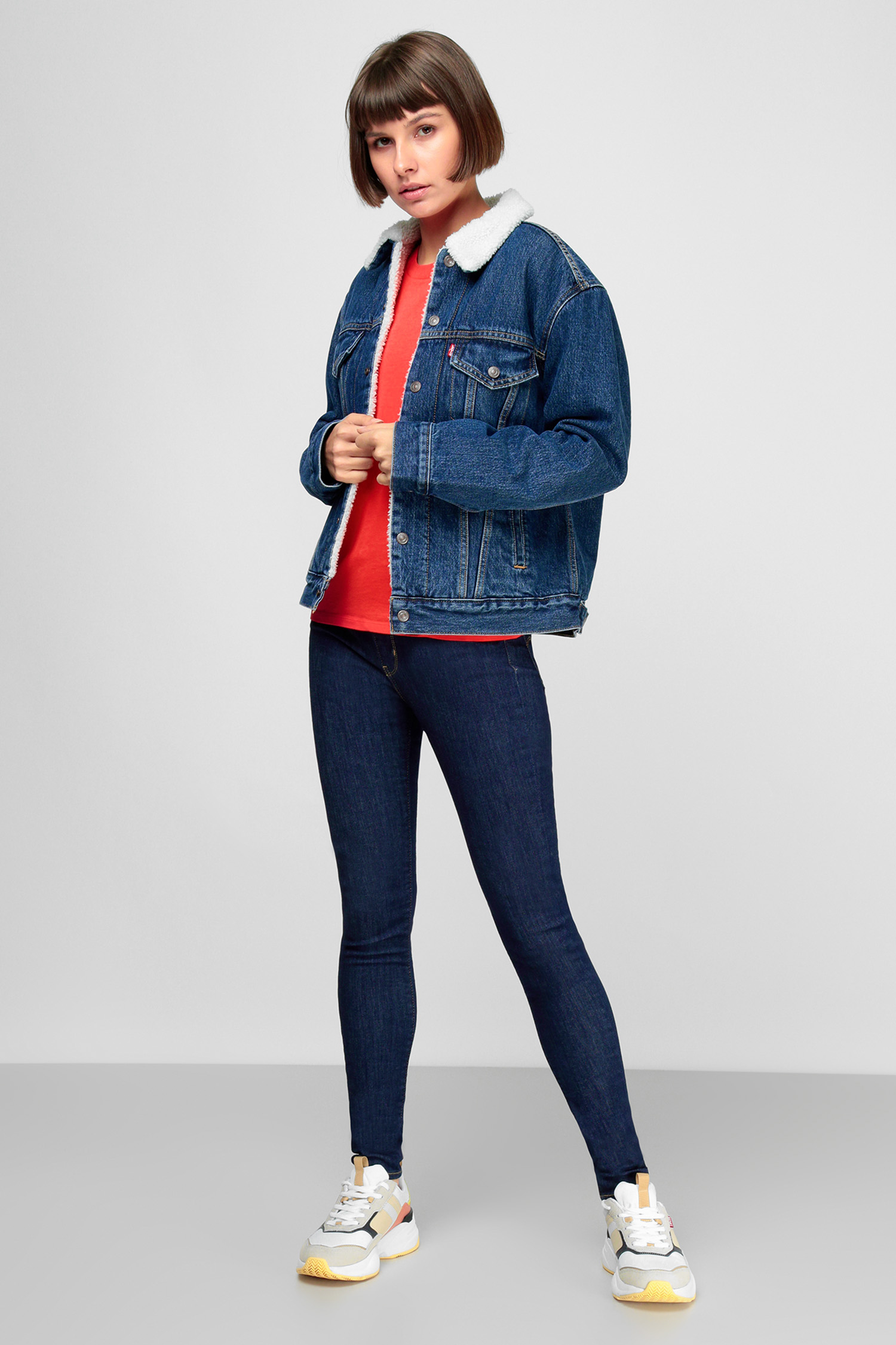 Женская синяя джинсовая куртка 4