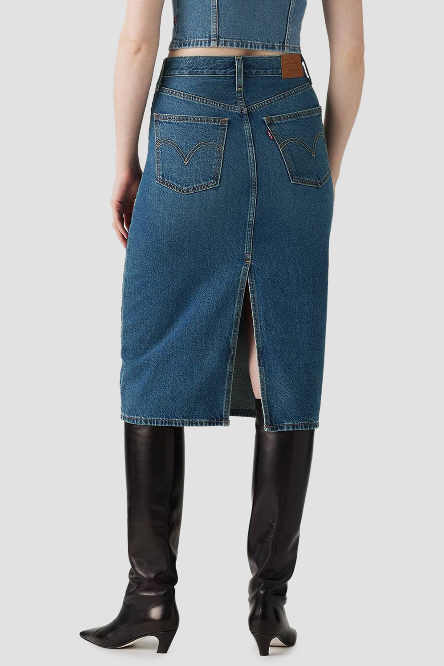 Женская синяя джинсовая юбка 3