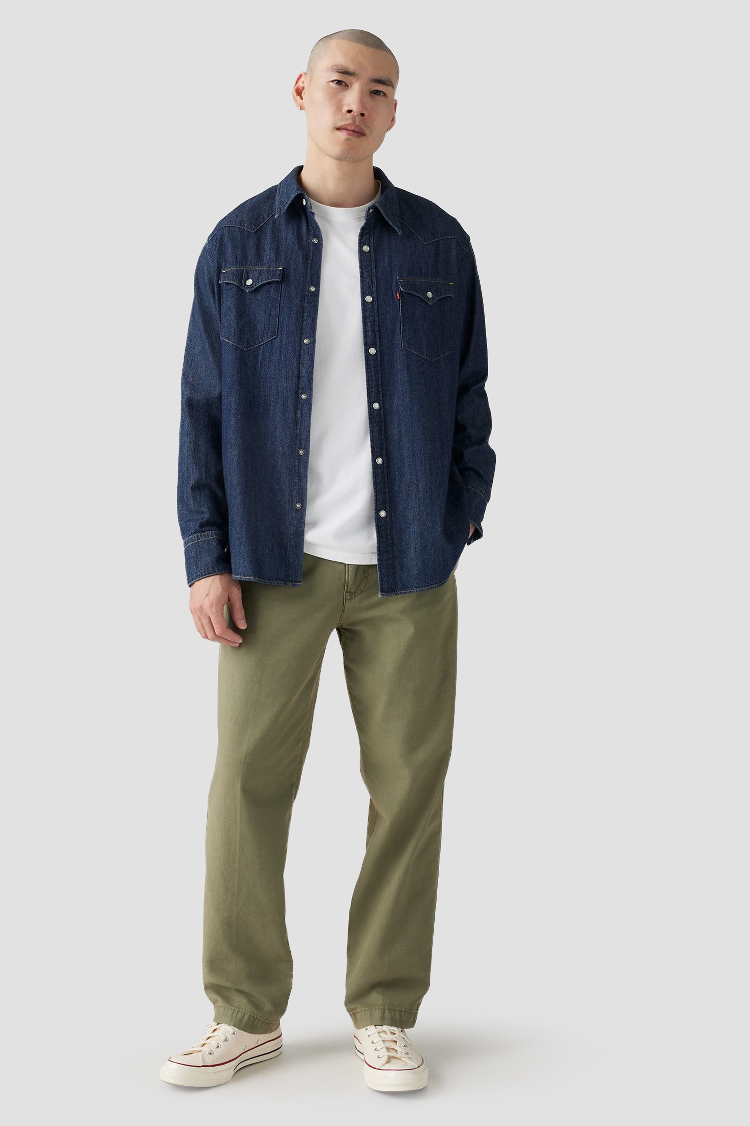 Мужские оливковые брюки 7