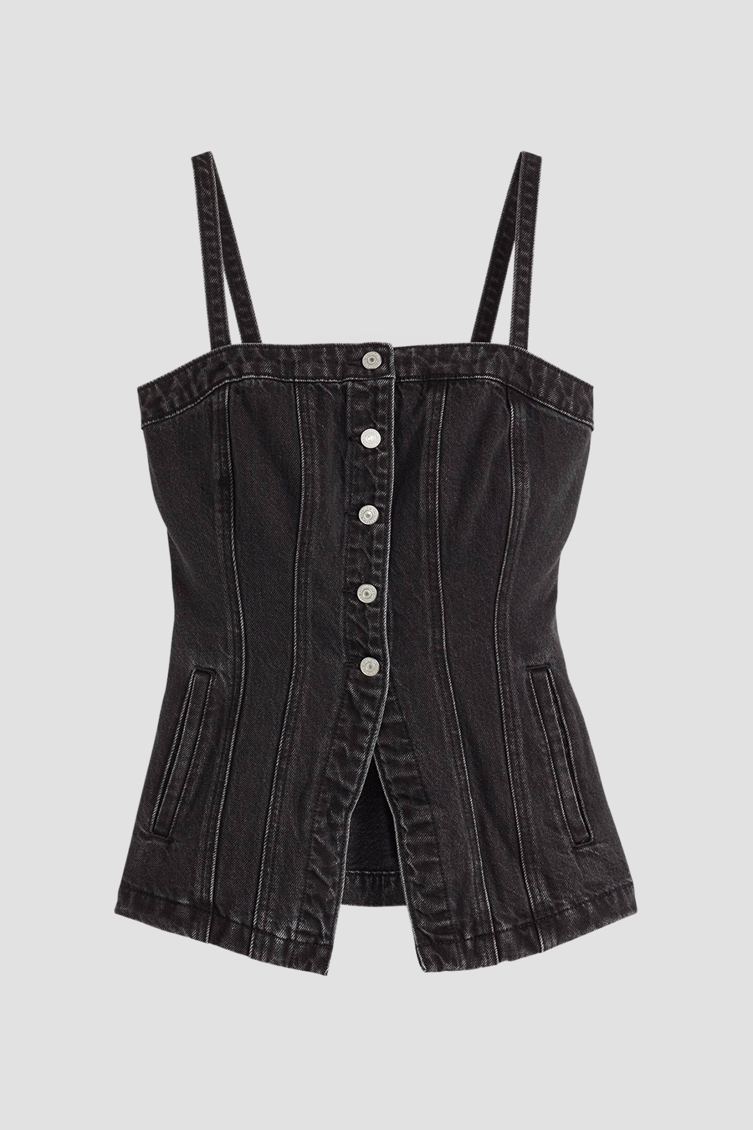 Женский черный джинсовый топ 2